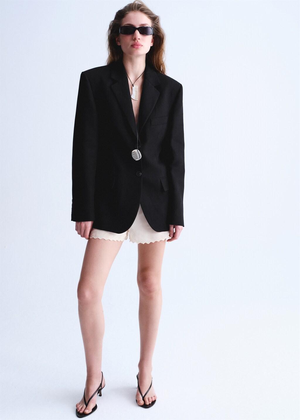 Beige Ruched Semi-Transparent Shorts, Light Beige, large image number 0