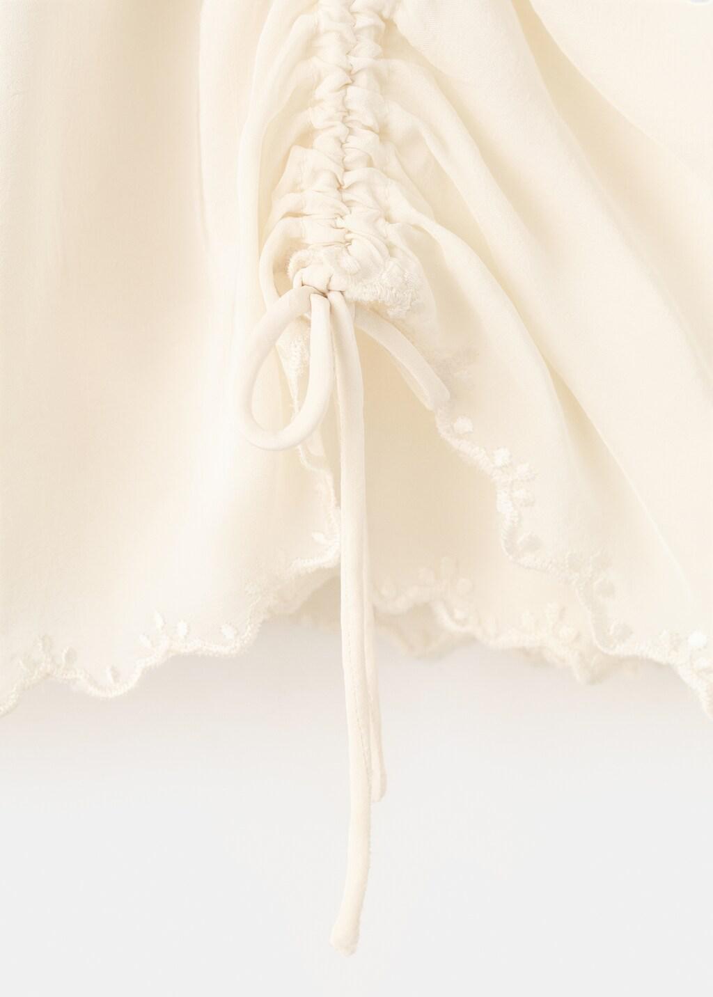 Beige Ruched Semi-Transparent Shorts, Light Beige, large image number 5