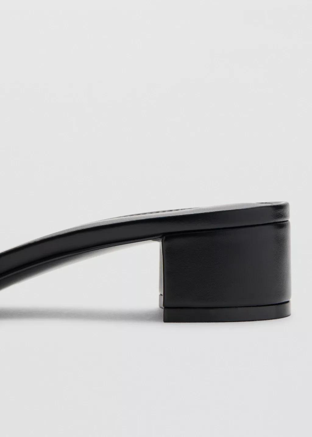 Black Block-Heel Sandals With Strap, Black, large image number 1