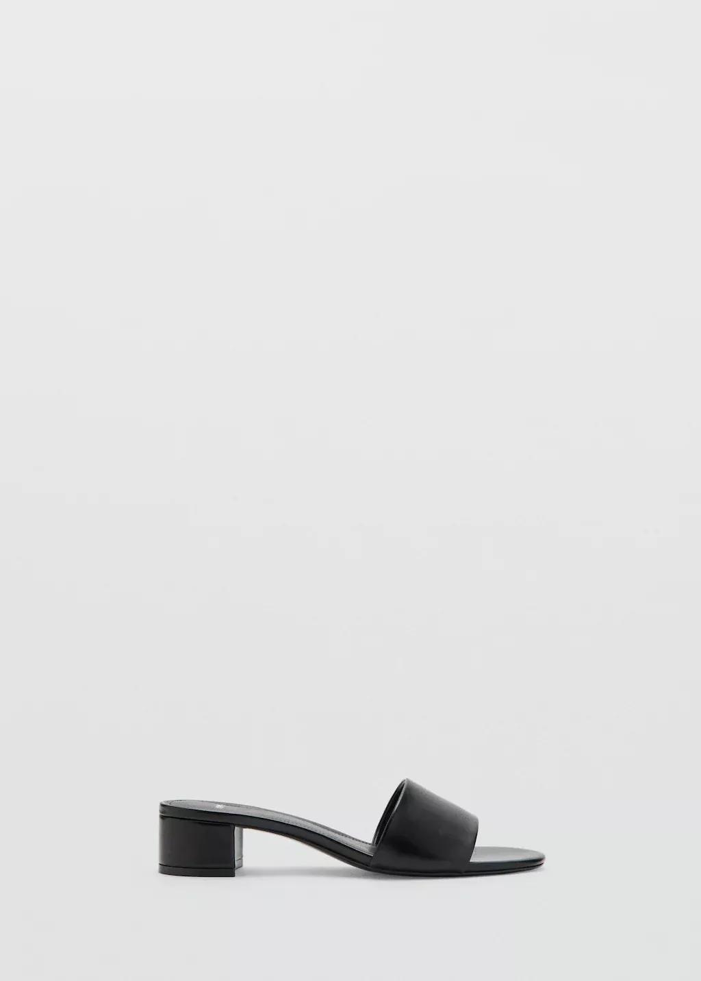 Black Block-Heel Sandals With Strap, Black, large image number 3