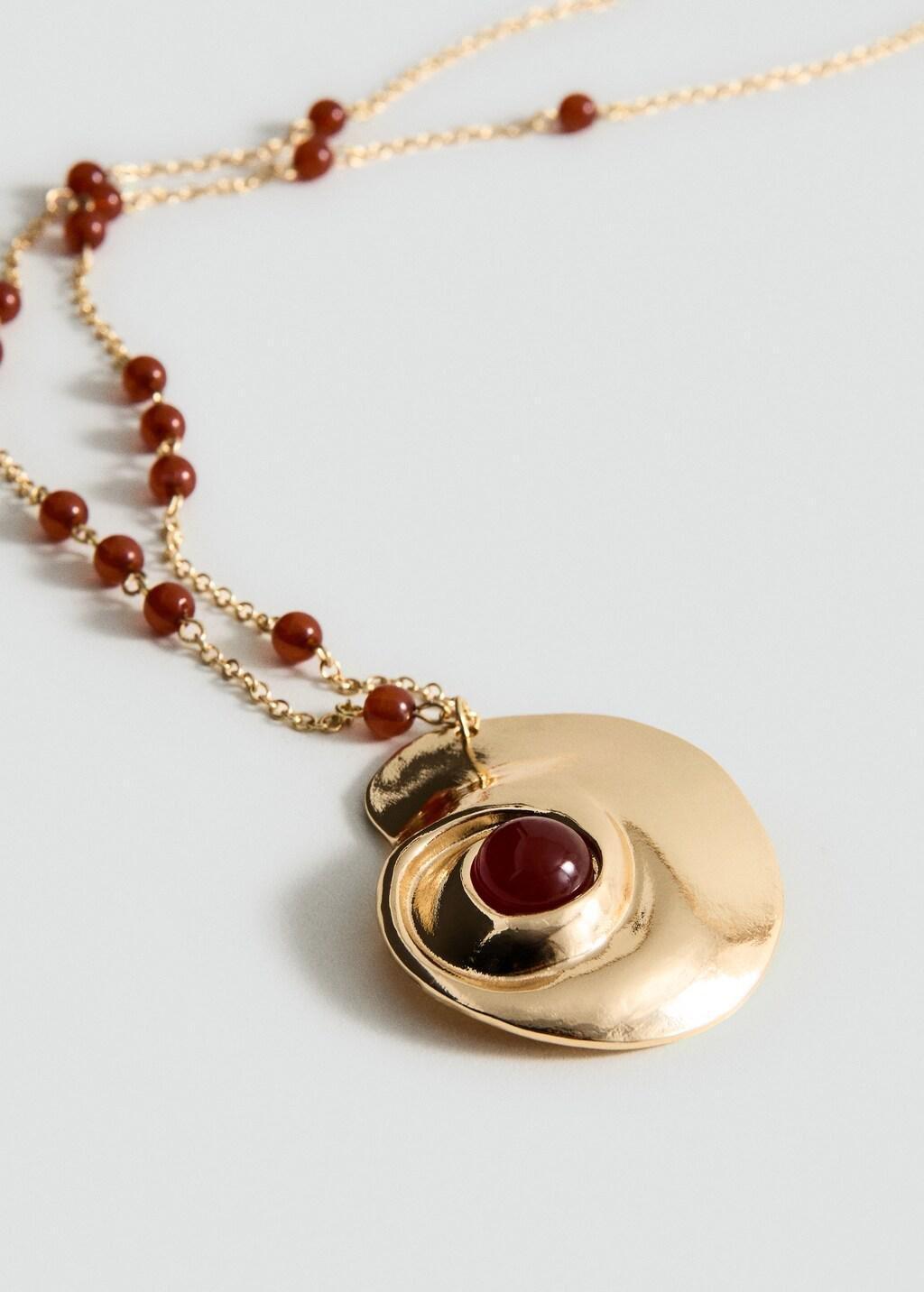 Gold Spiral Pendant Necklace, Gold, large image number 1