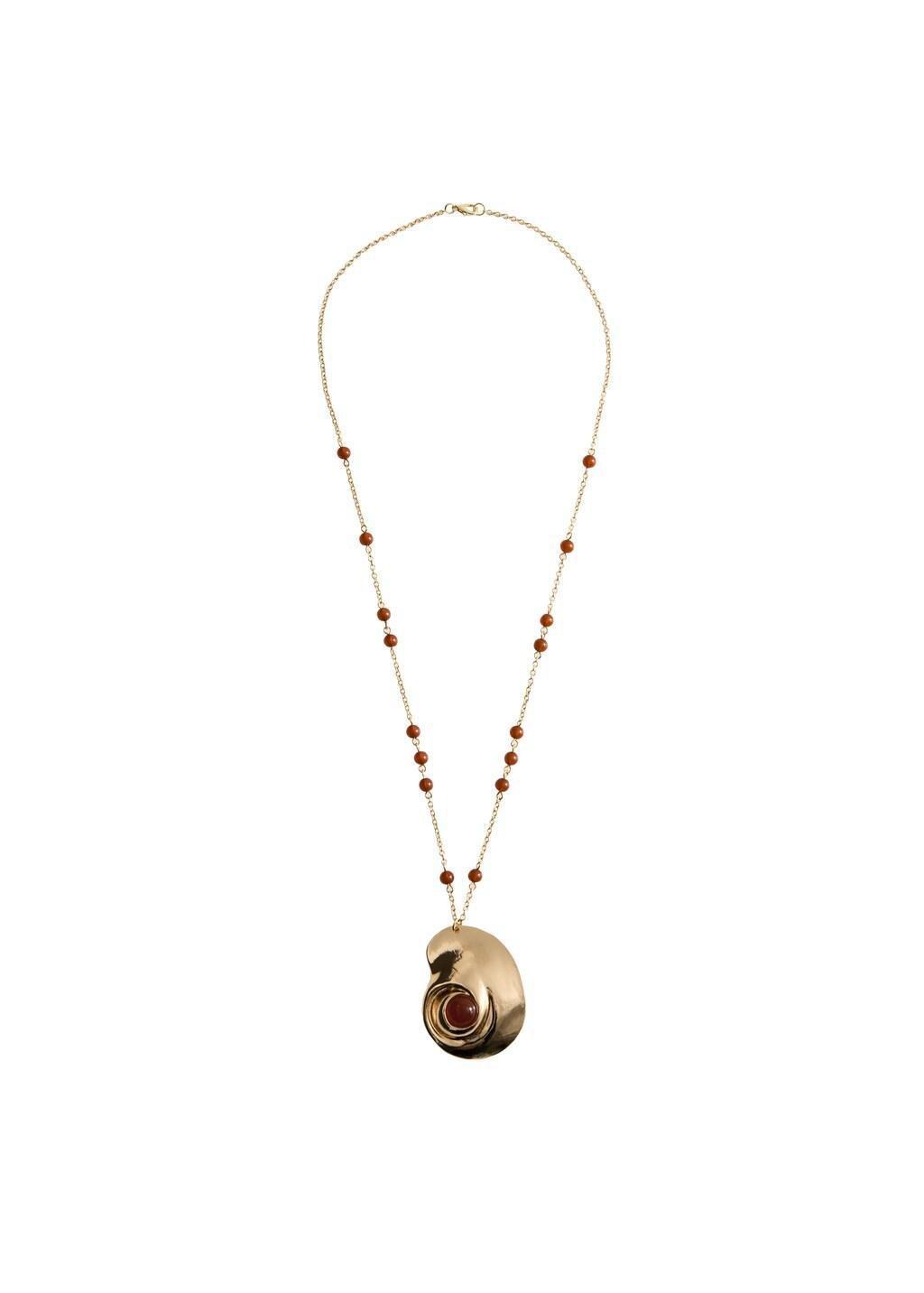Gold Spiral Pendant Necklace, Gold, large image number 3