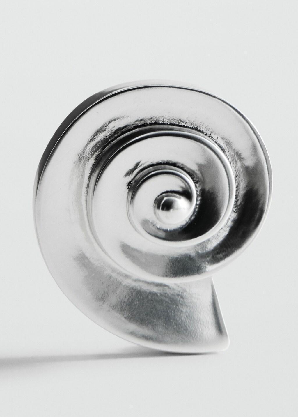 Silver Shell Earrings, Silver, large image number 2
