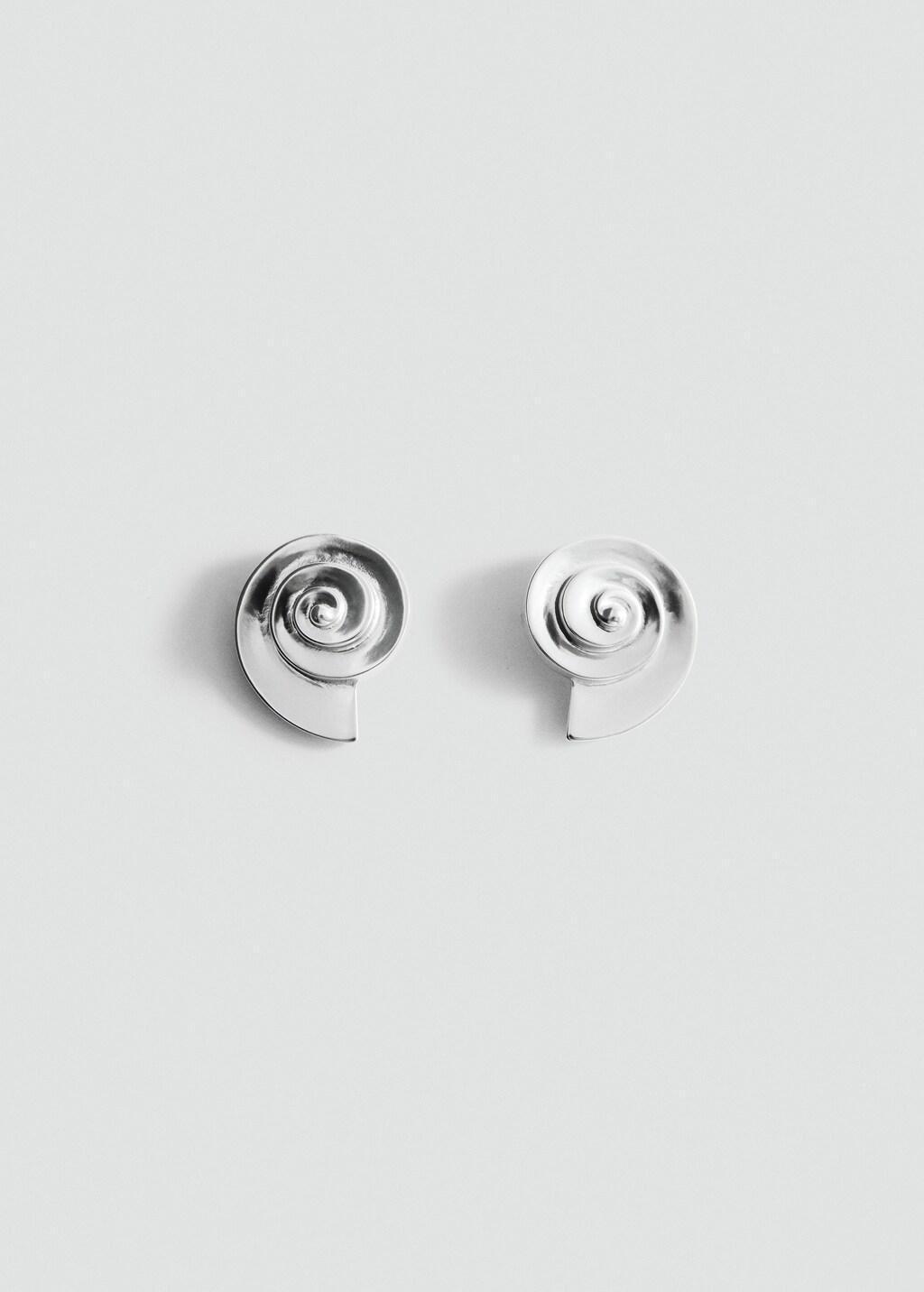 Silver Shell Earrings, Silver, large image number 4