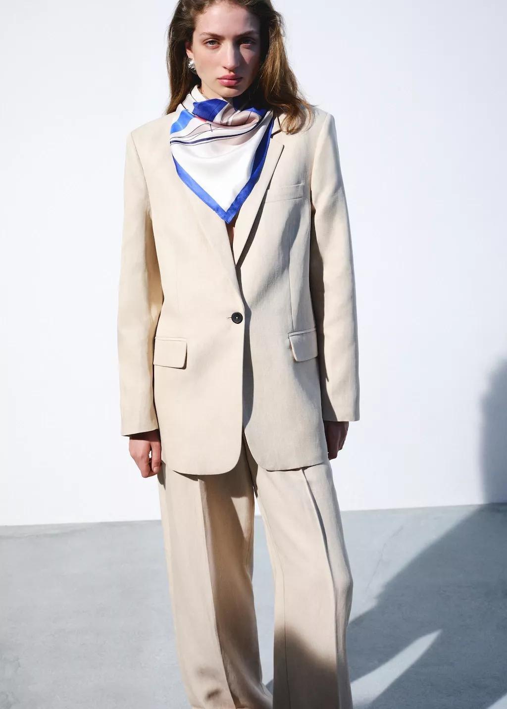 Brown Lt Pastel Straight Mid-Rise Suit Trousers, Light Pastel Brown, large image number 3