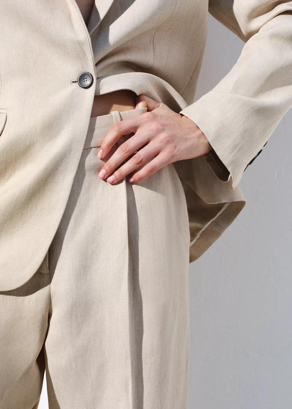 Brown Lt Pastel Straight Mid-Rise Suit Trousers, Light Pastel Brown, large image number 4