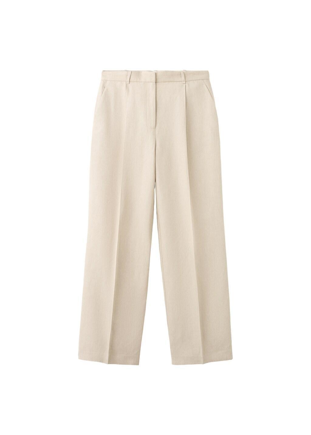 Brown Lt Pastel Straight Mid-Rise Suit Trousers, Light Pastel Brown, large image number 7