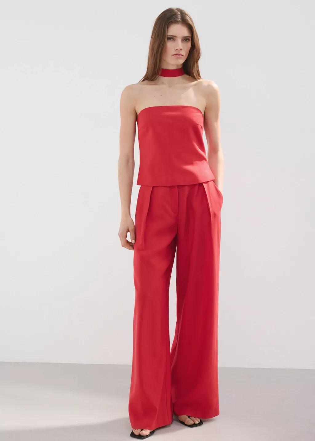RED Straight-fit lyocell trousers, 0201_70, large image number 0