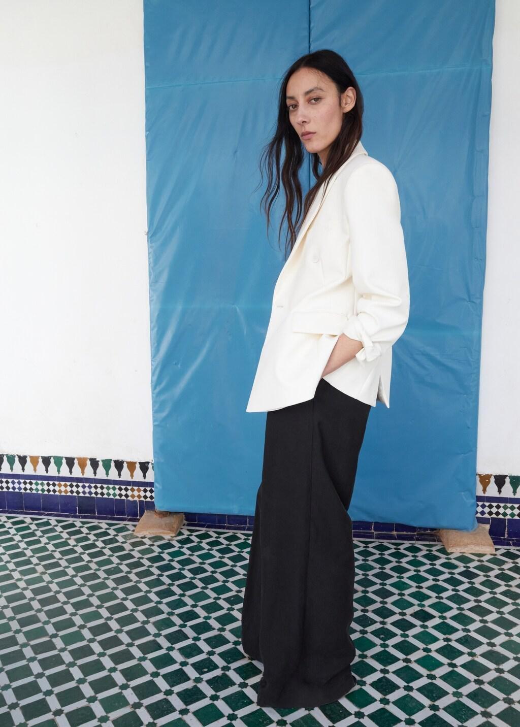 Black Straight-Fit Lyocell Trousers, Black, large image number 4
