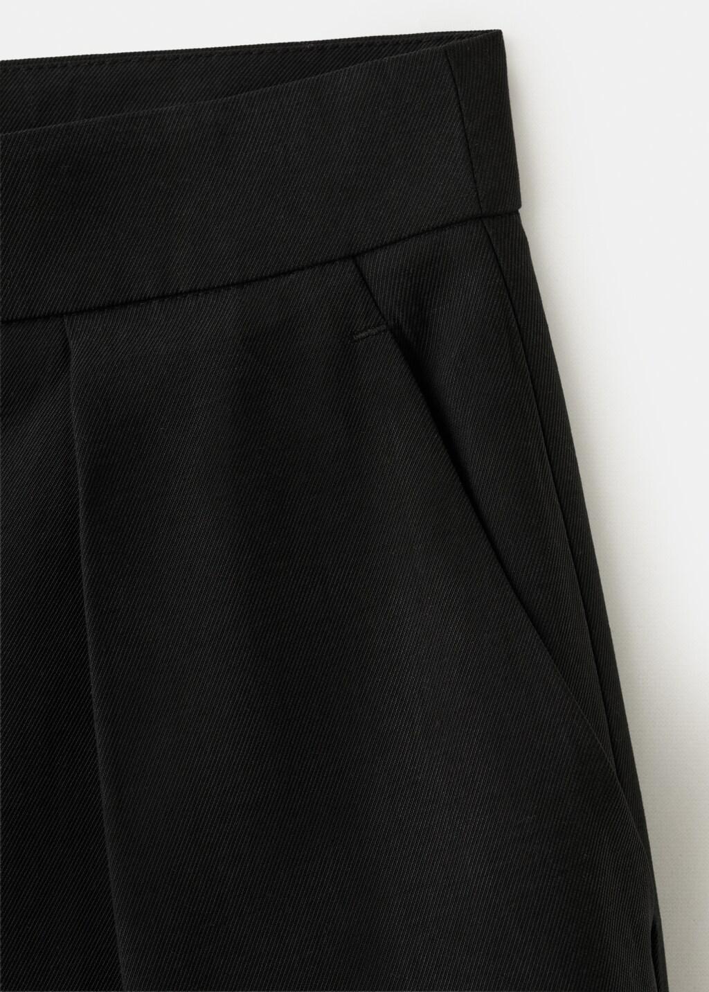 Black Straight-Fit Lyocell Trousers, Black, large image number 5