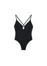 Mango - black Textured swimsuit with crossed straps, Kids Girl