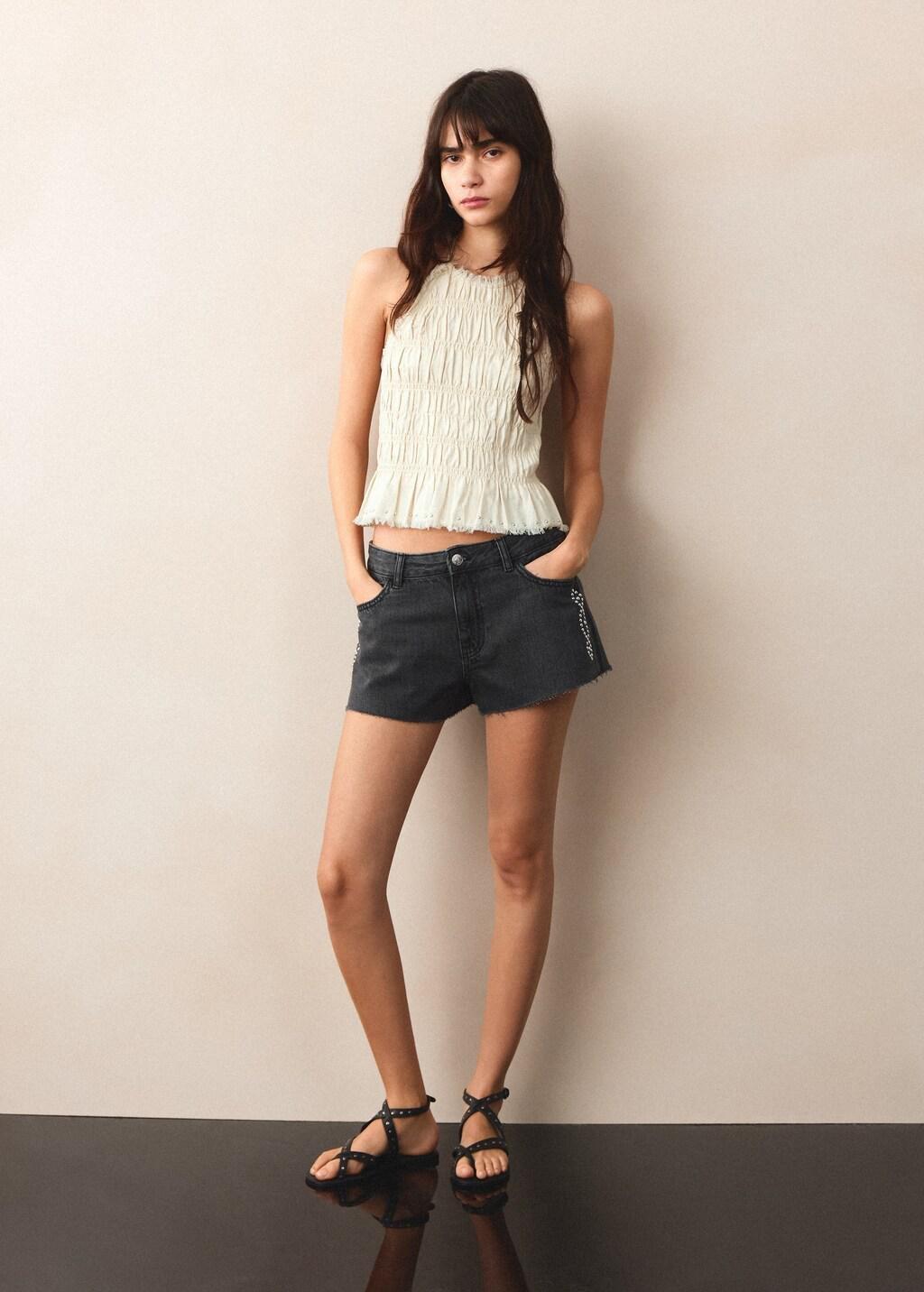 LT PASTEL BROWN Ruched halter top, Kids Girl, Light Pastel Brown, large image number 0