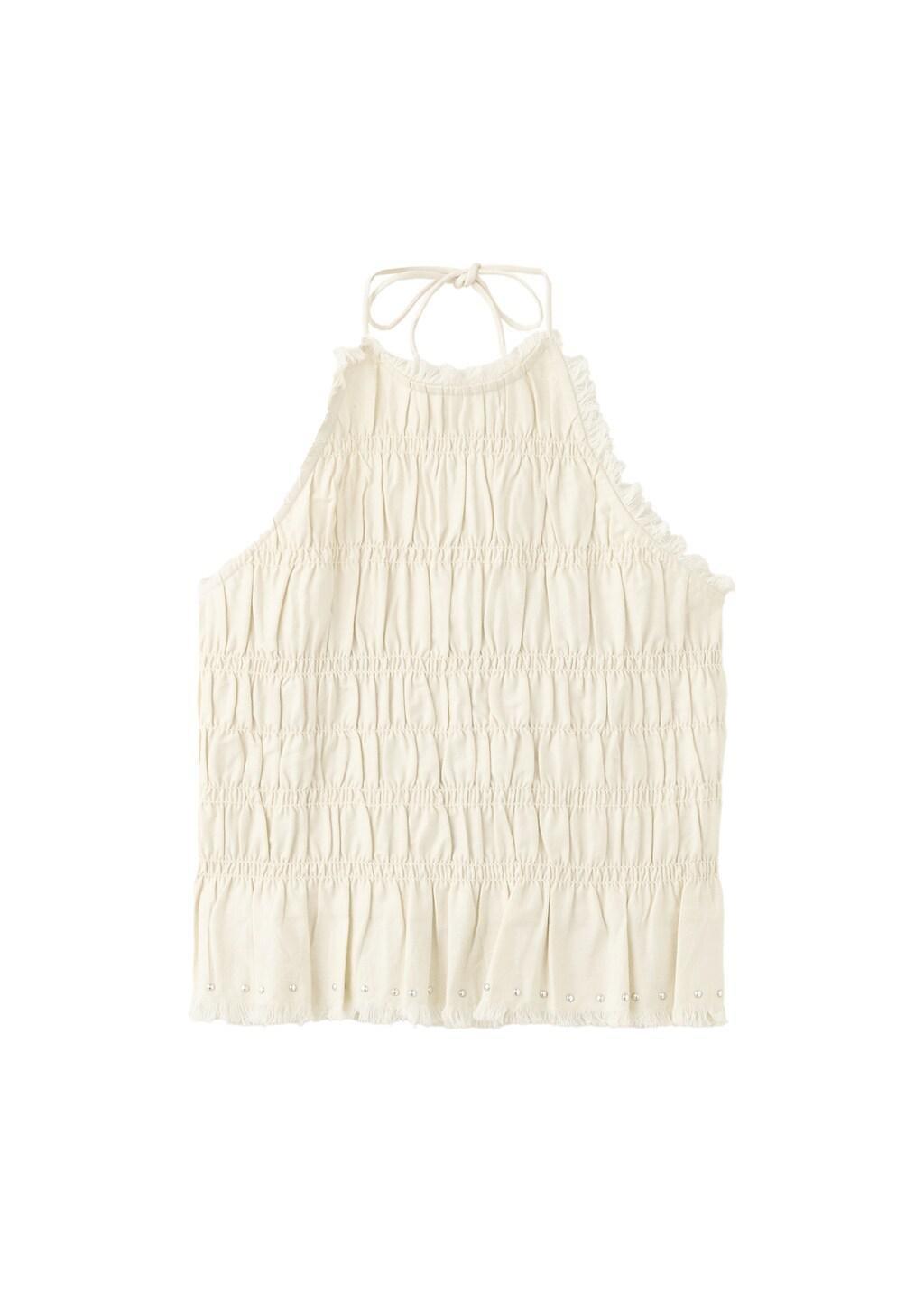 LT PASTEL BROWN Ruched halter top, Kids Girl, Light Pastel Brown, large image number 5