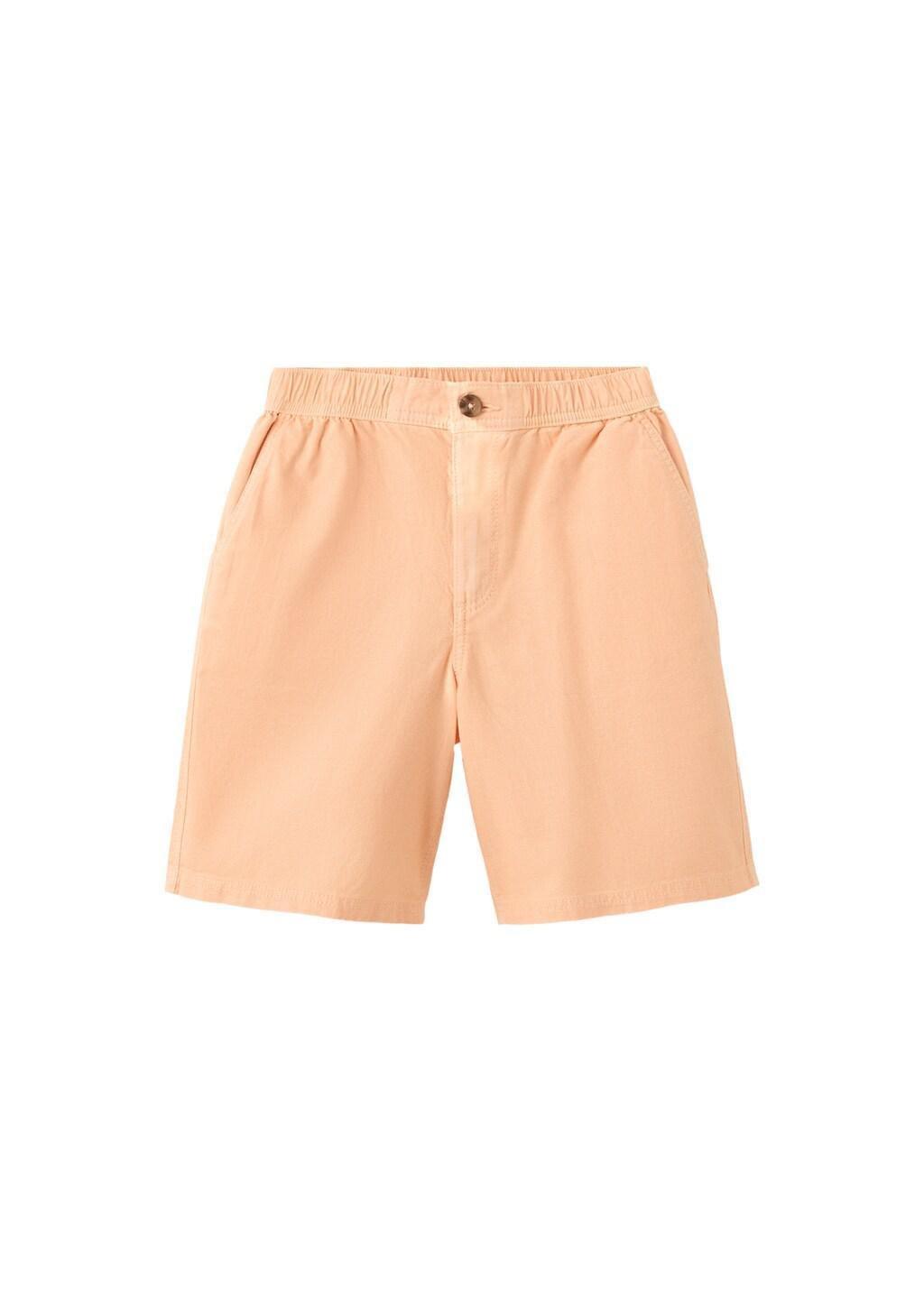 Orange Lt Pastel Cotton-Linen Blend Bermuda Shorts, Kids Boy, Light-Pastel Orange, large image number 5