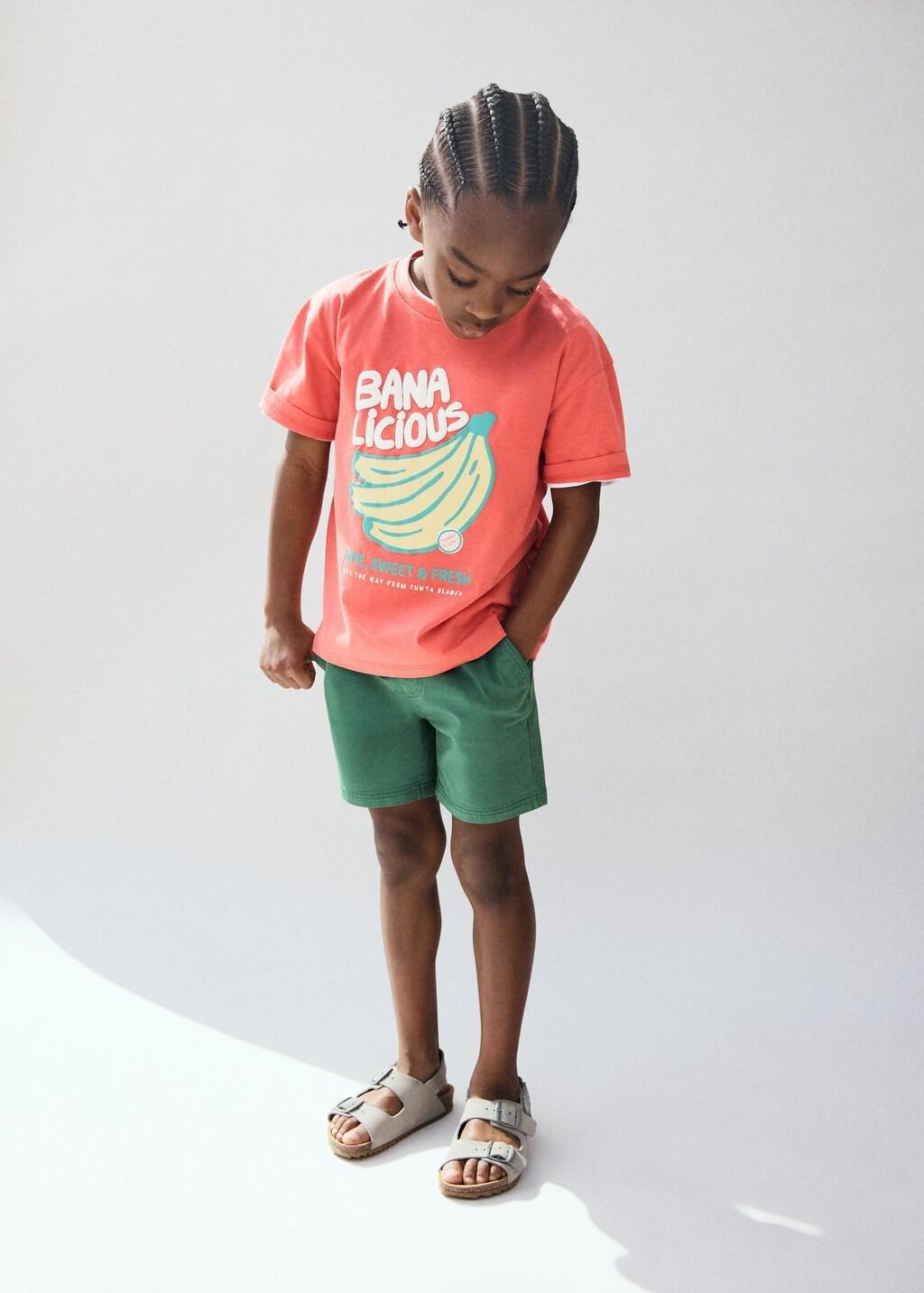 Green Cotton Shorts With Drawstring, Baby Boy, Green, large image number 0