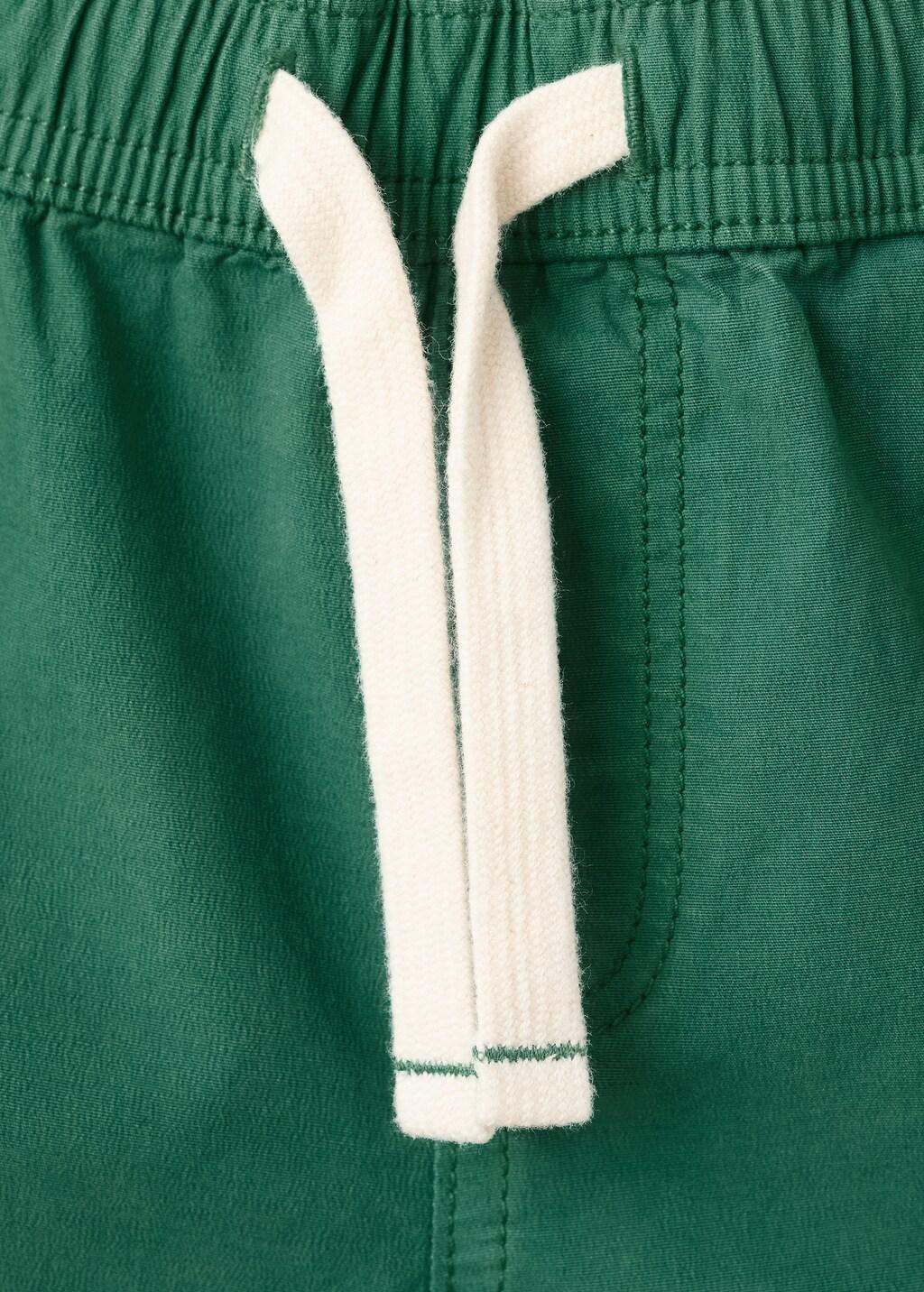 Green Cotton Shorts With Drawstring, Baby Boy, Green, large image number 1
