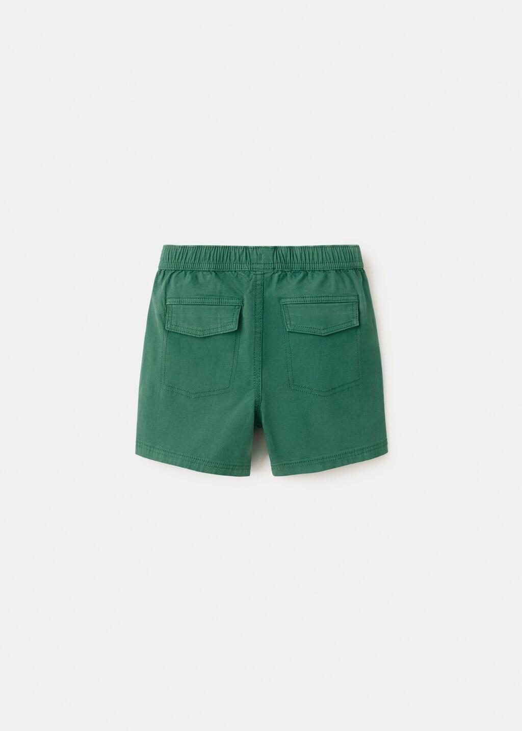 Green Cotton Shorts With Drawstring, Baby Boy, Green, large image number 2