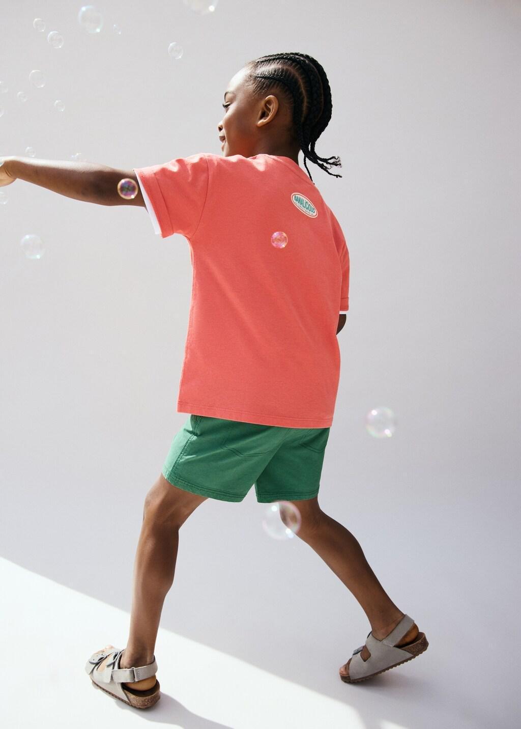 Green Cotton Shorts With Drawstring, Baby Boy, Green, large image number 3
