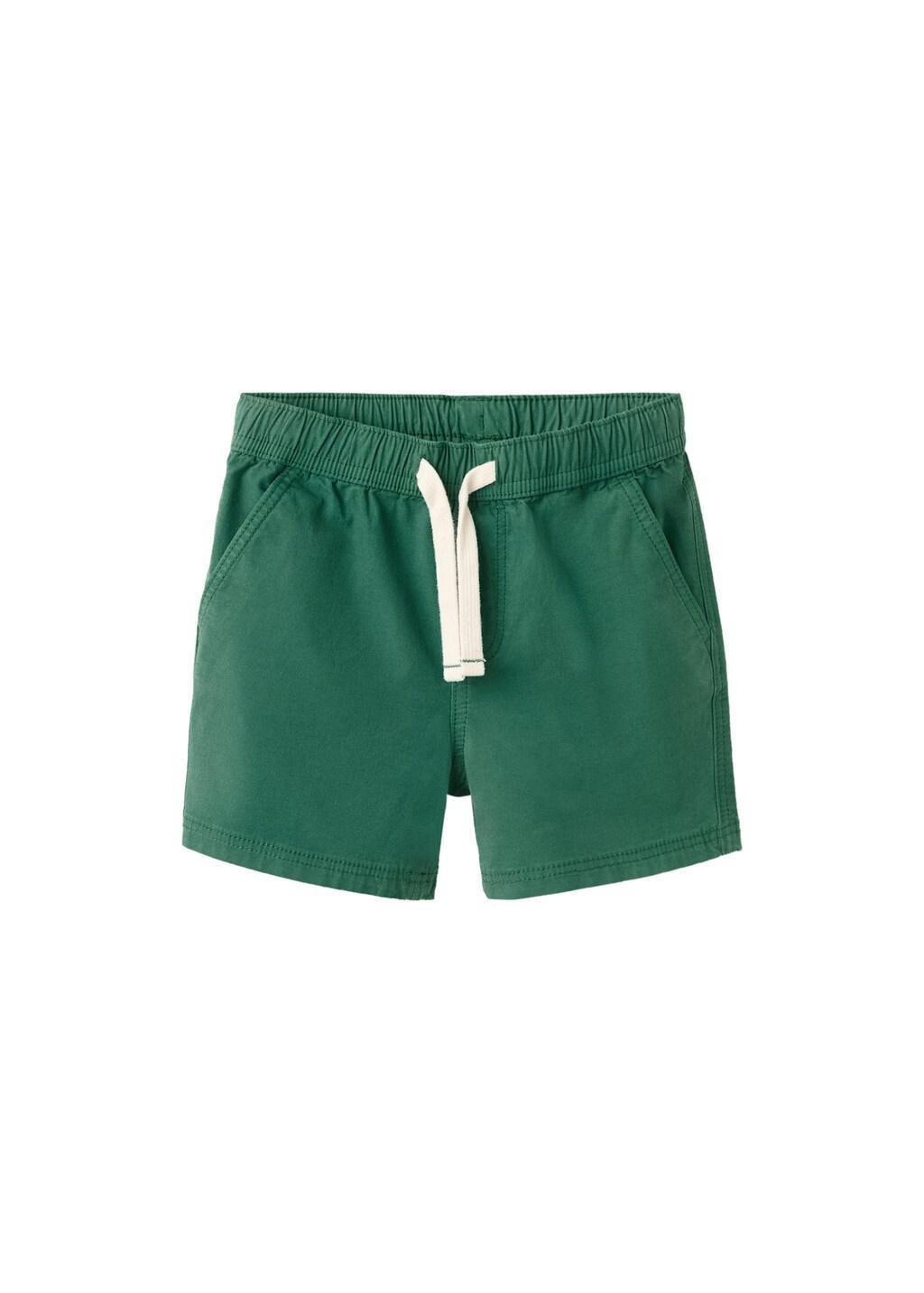 Green Cotton Shorts With Drawstring, Baby Boy, Green, large image number 5