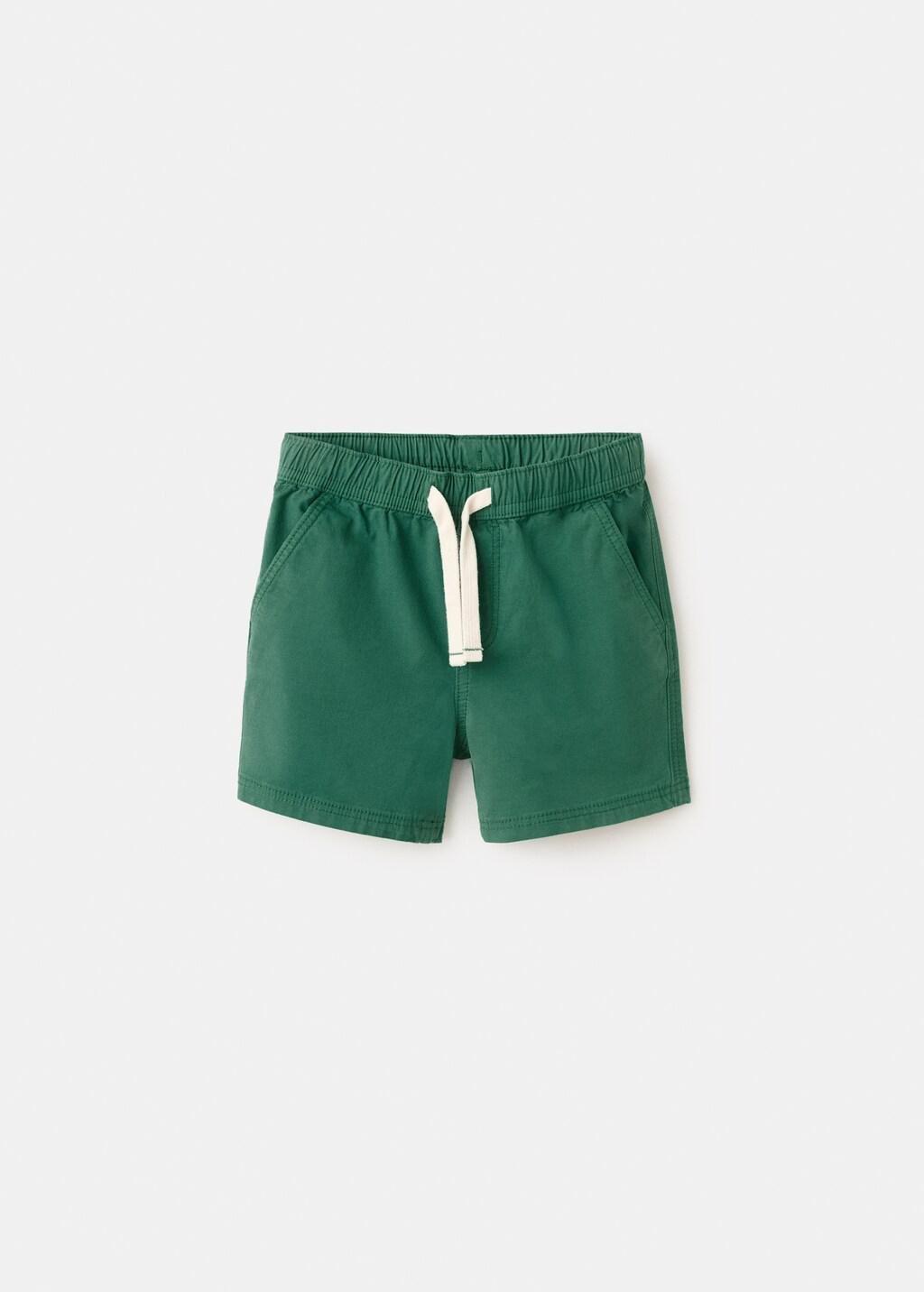 Green Cotton Shorts With Drawstring, Baby Boy, Green, large image number 6