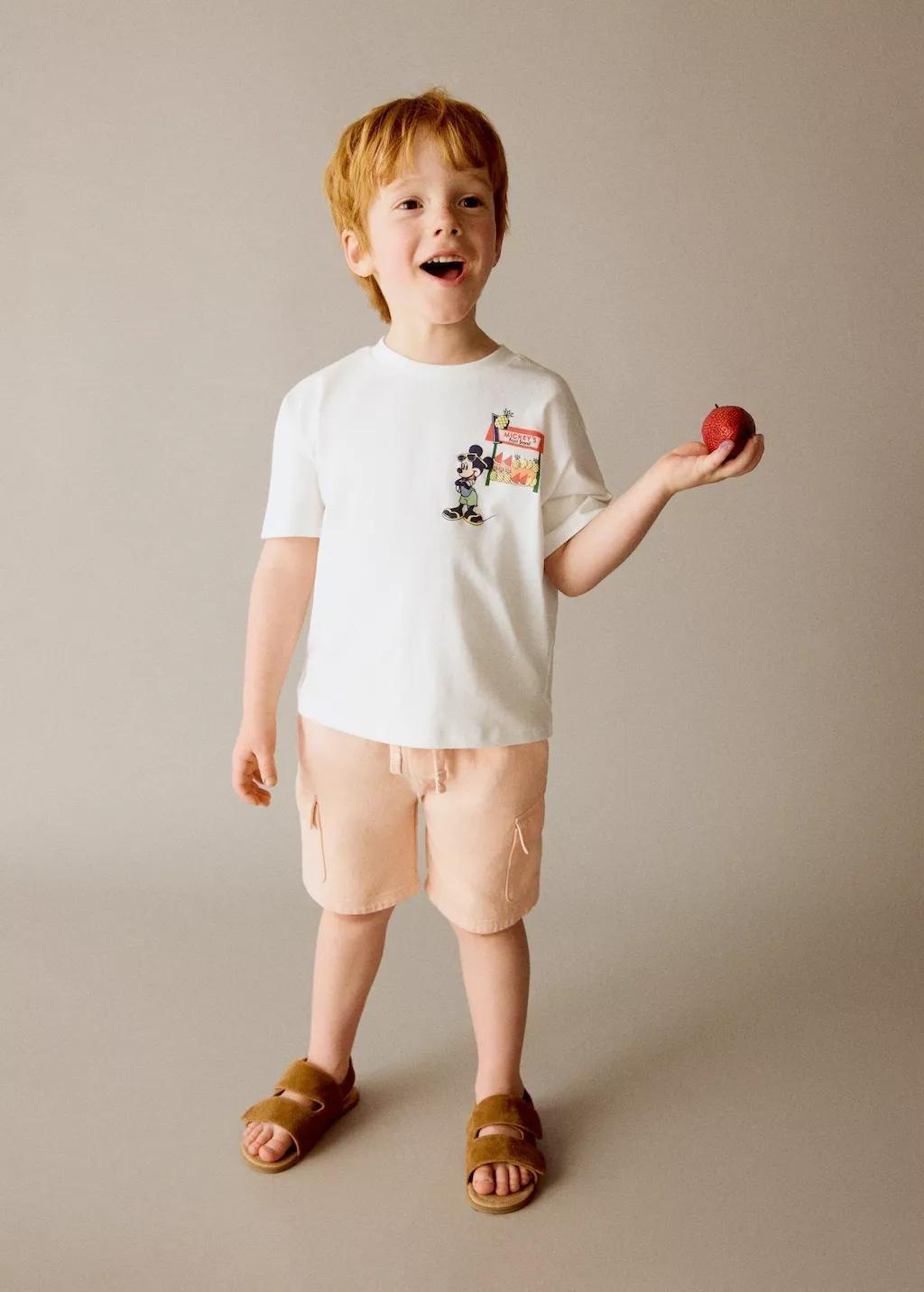 Orange Lt Pastel Cargo Bermuda Shorts, Baby Boy, Light-Pastel Orange, large image number 0
