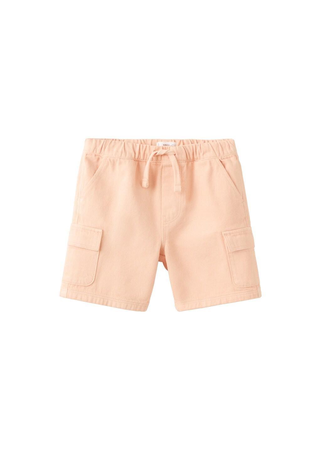 Orange Lt Pastel Cargo Bermuda Shorts, Baby Boy, Light-Pastel Orange, large image number 5