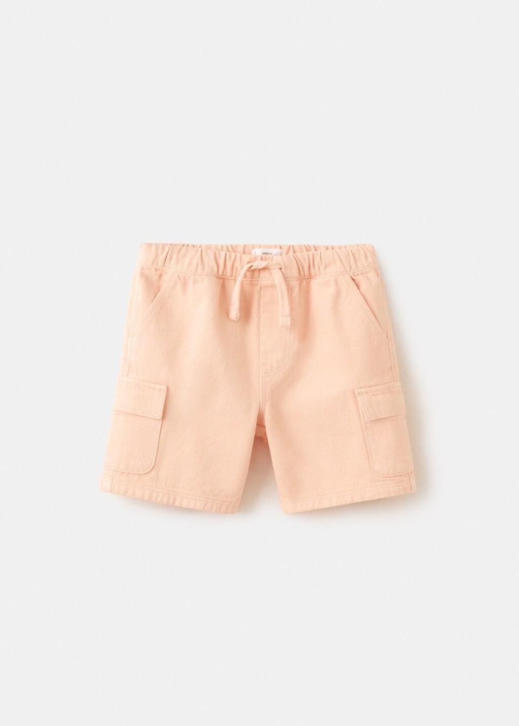 Orange Lt Pastel Cargo Bermuda Shorts, Baby Boy, Light-Pastel Orange, large image number 6