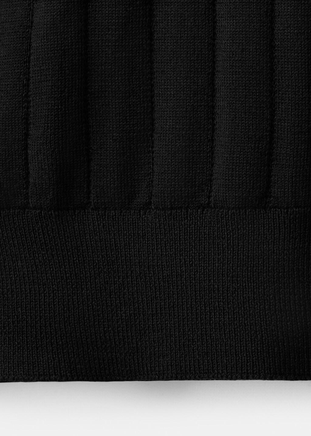 BLACK Fine-knit polo shirt with zip, 0201_99, large image number 5