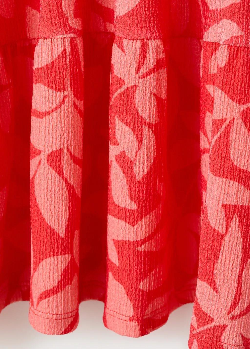 Pink Printed Dress With Slit Details, Kids Girls, Bright Pink, large image number 3