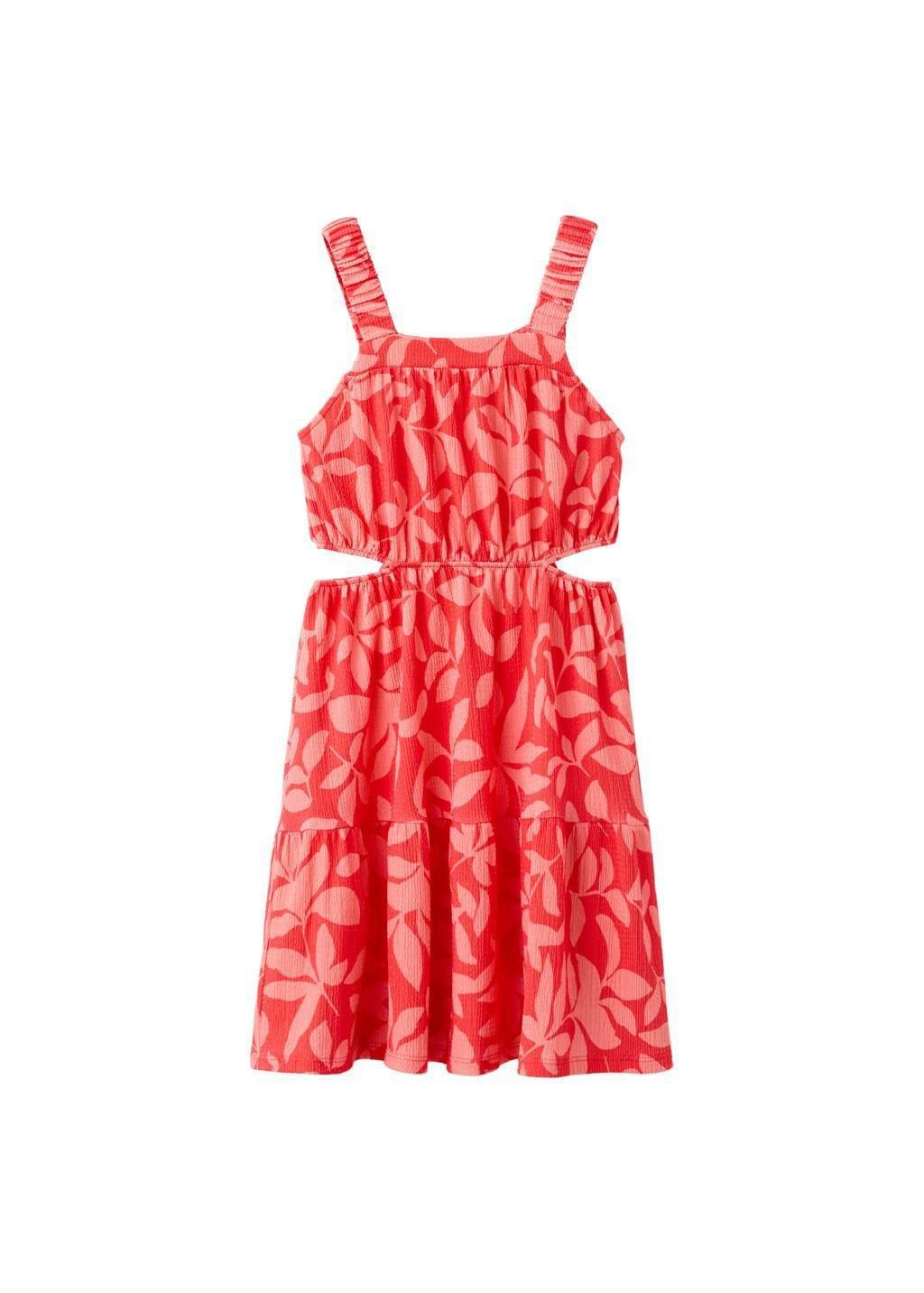 Pink Printed Dress With Slit Details, Kids Girls, Bright Pink, large image number 5
