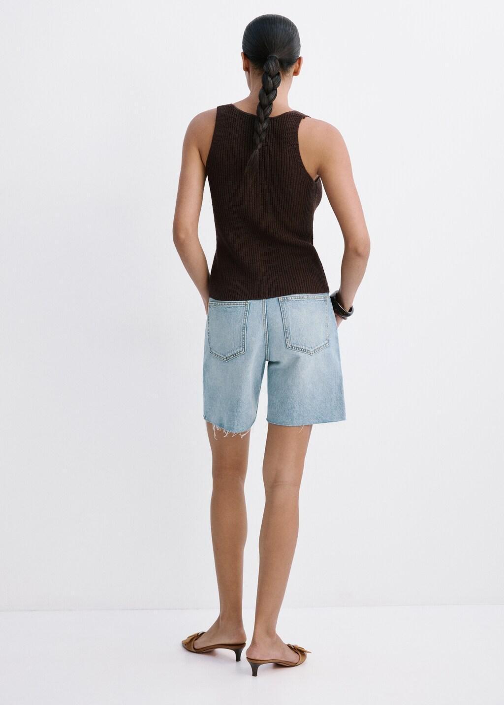 Blue Straight Low-Rise Denim Bermuda Shorts, 0201_TM, medium