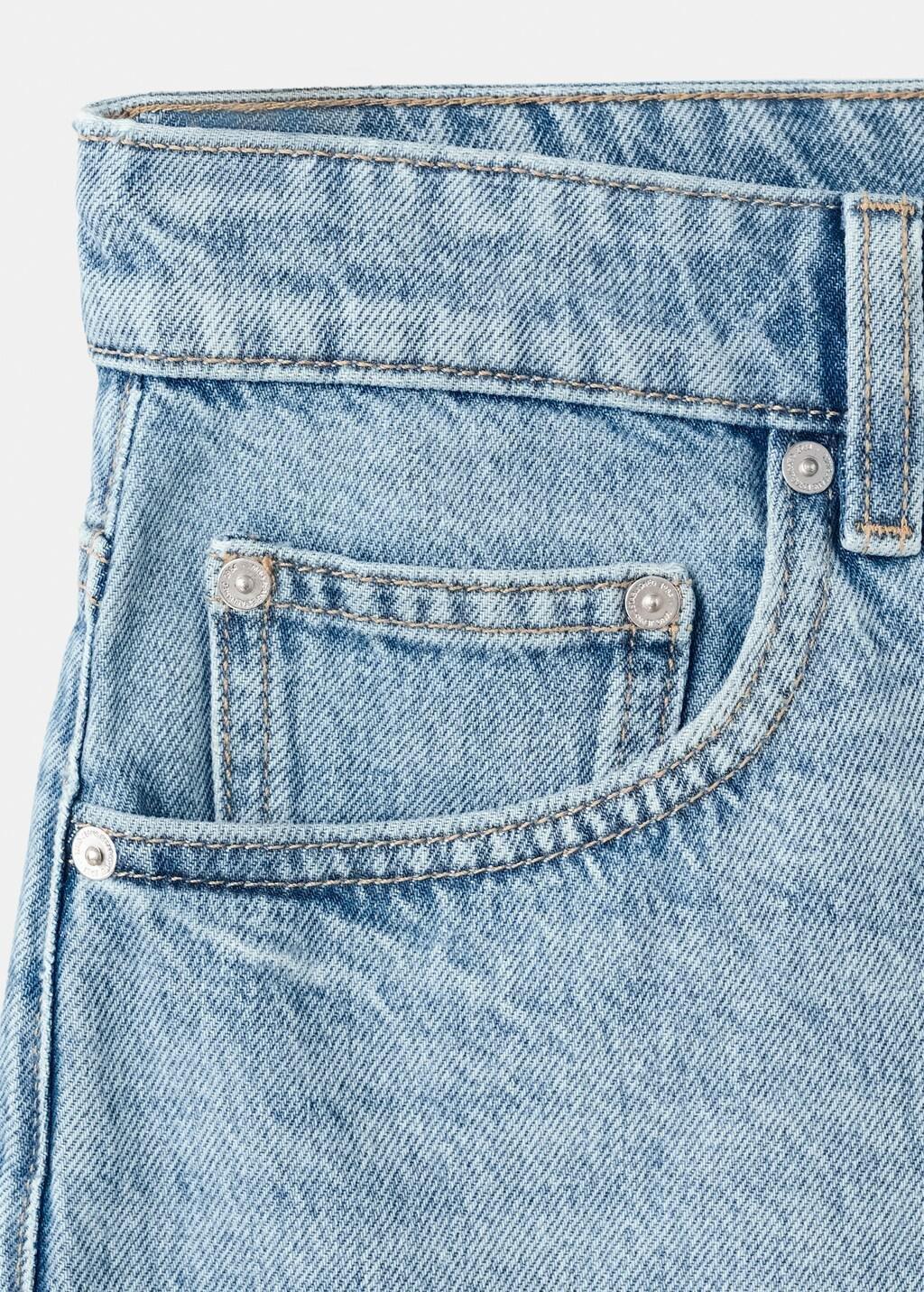 Blue Straight Low-Rise Denim Bermuda Shorts, 0201_TM, large image number 5