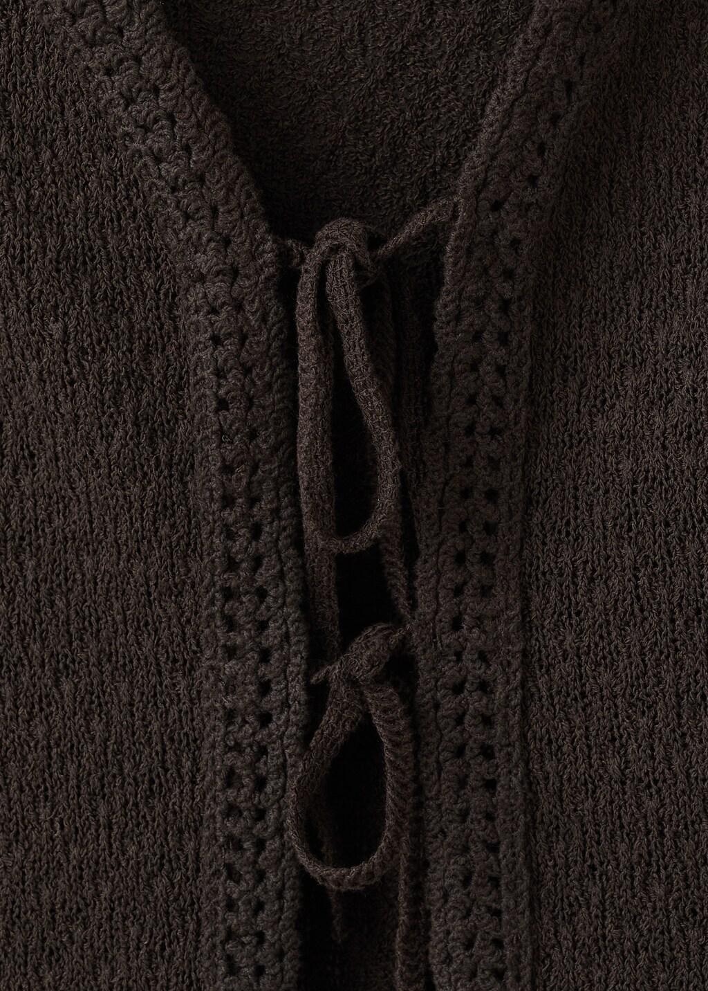 Brown Bow Tie Waistcoat Top, 0201_32, large image number 1