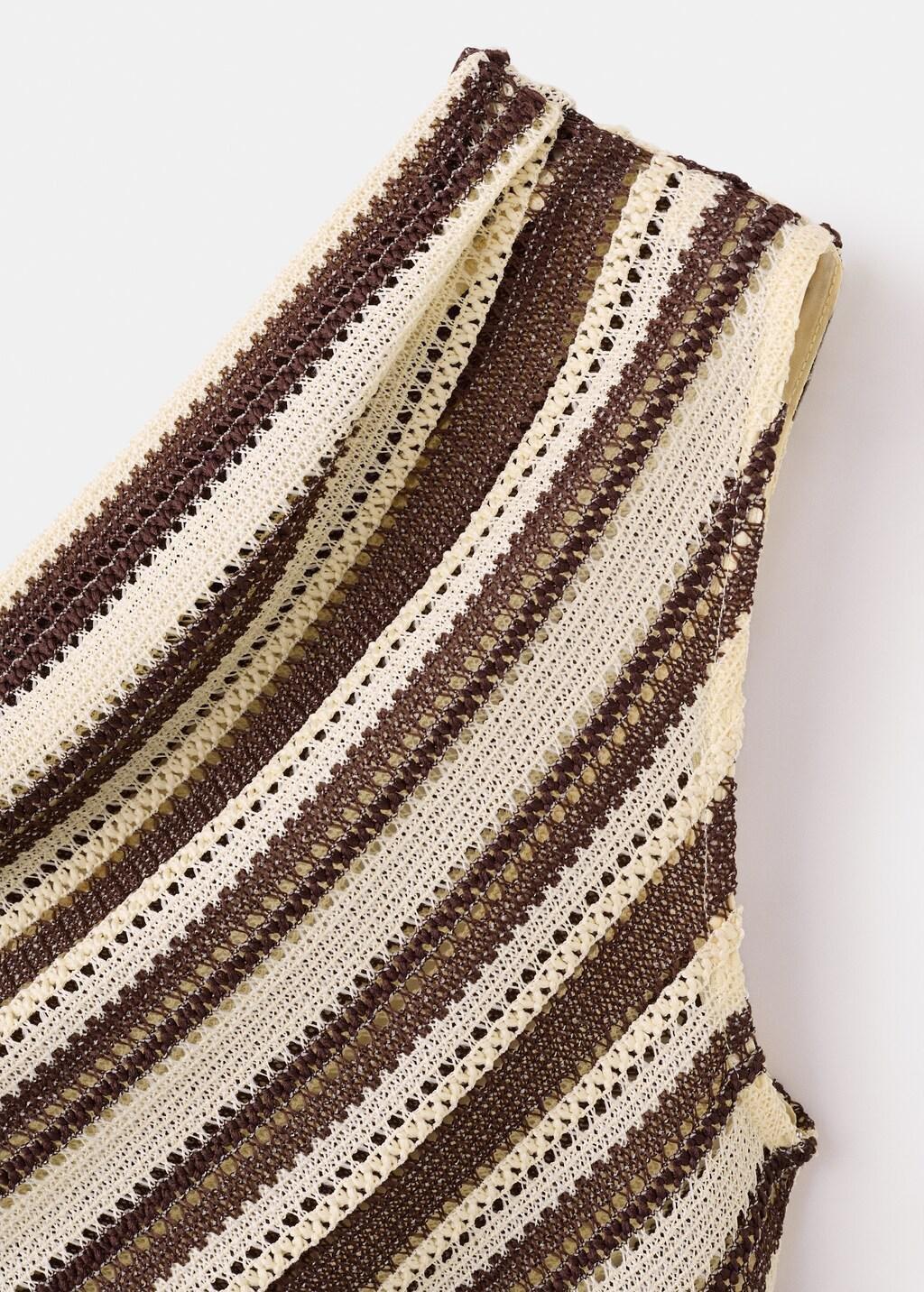 Brown Striped Asymmetrical Top, 0201_30, large image number 1