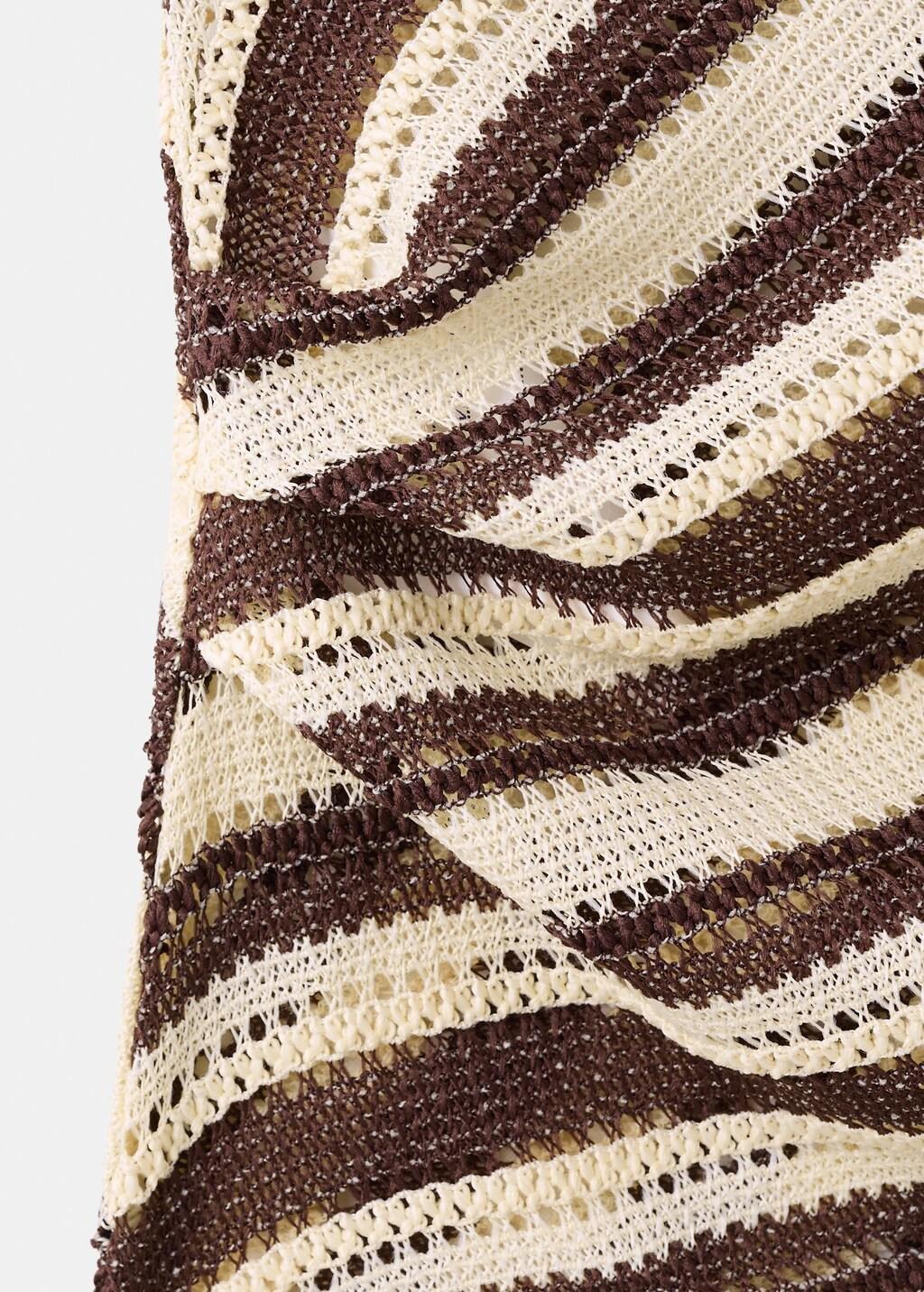 Brown Striped Asymmetrical Top, 0201_30, large image number 5