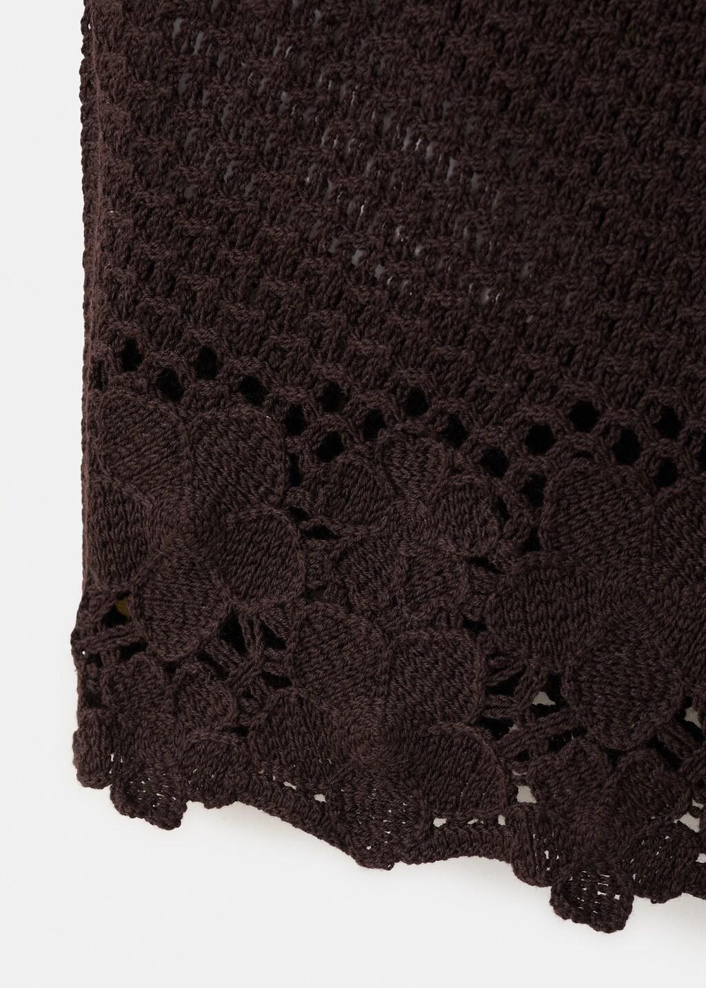 Brown Crochet Cotton Gilet, Brown, large image number 4