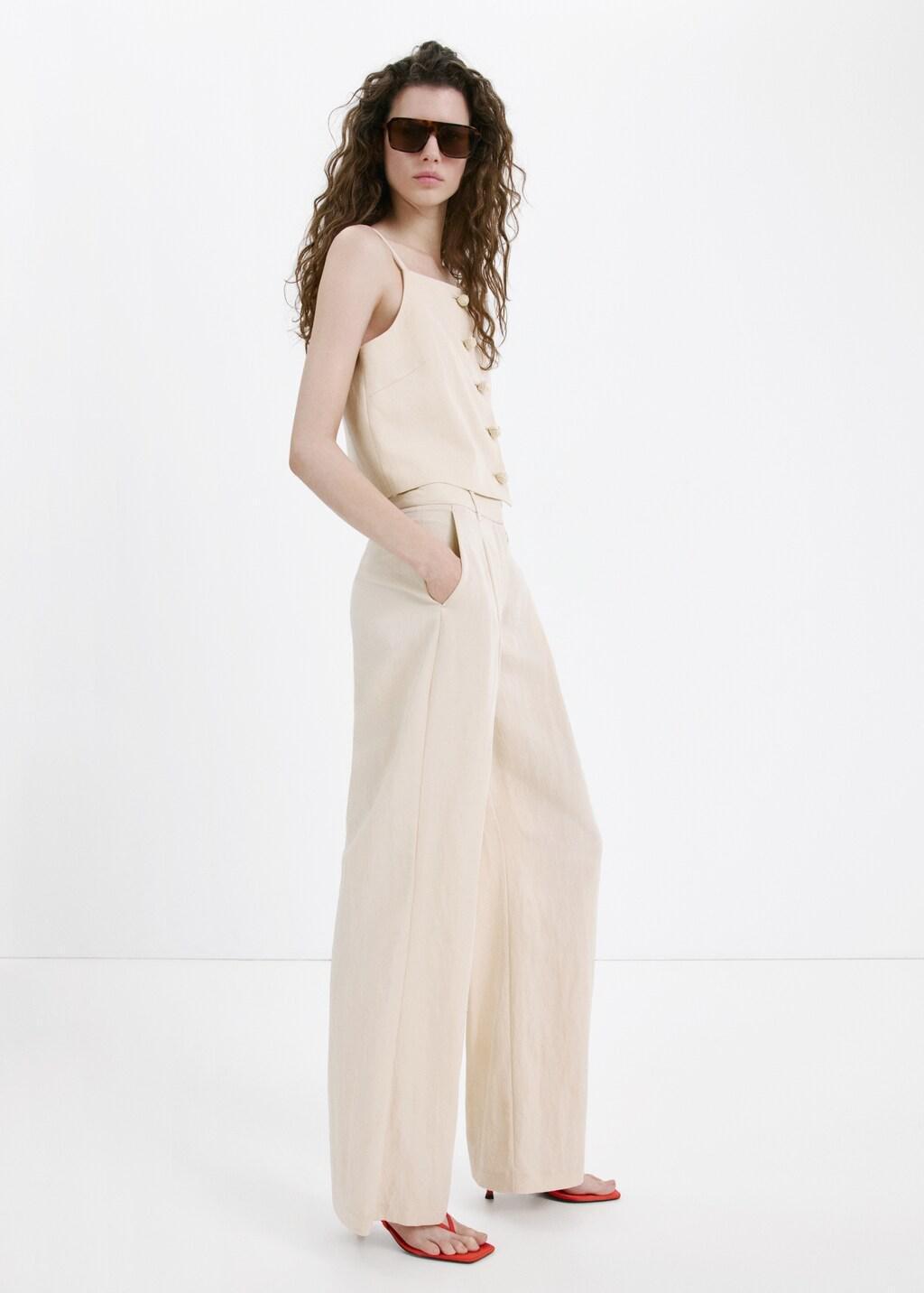Grey Lt Pastel Mid-Rise Lyocell Trousers, 0201_06, large image number 0