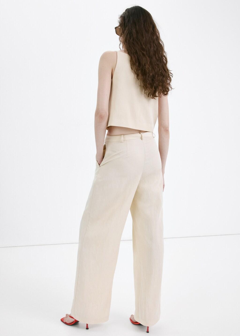 Grey Lt Pastel Mid-Rise Lyocell Trousers, 0201_06, large image number 2