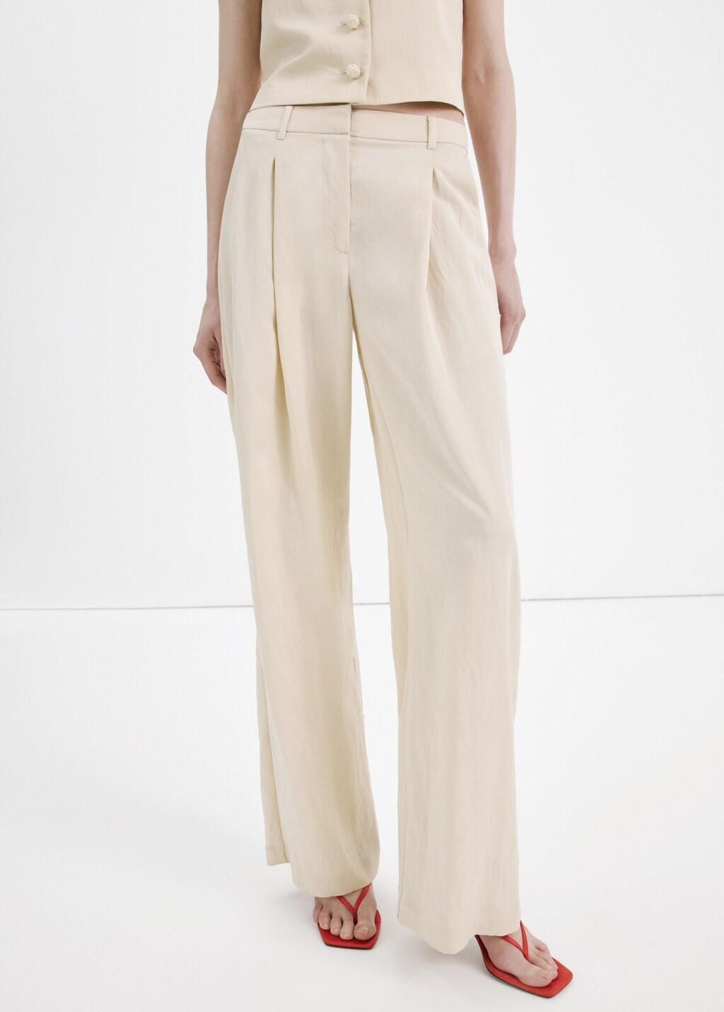 Grey Lt Pastel Mid-Rise Lyocell Trousers, 0201_06, large image number 4
