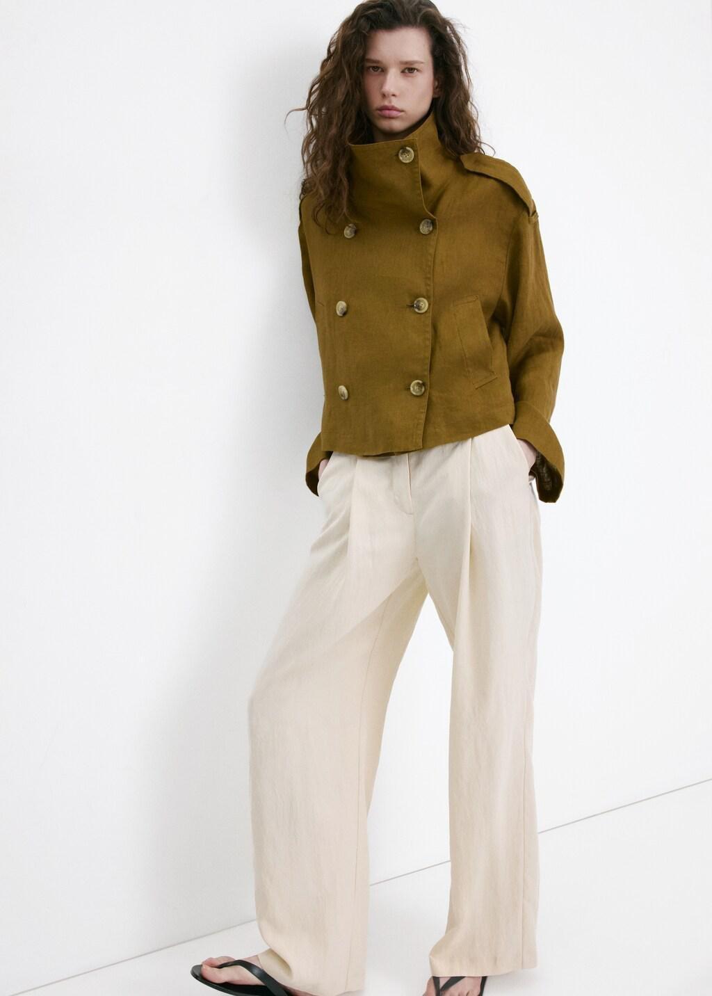 Grey Lt Pastel Mid-Rise Lyocell Trousers, 0201_06, large image number 7