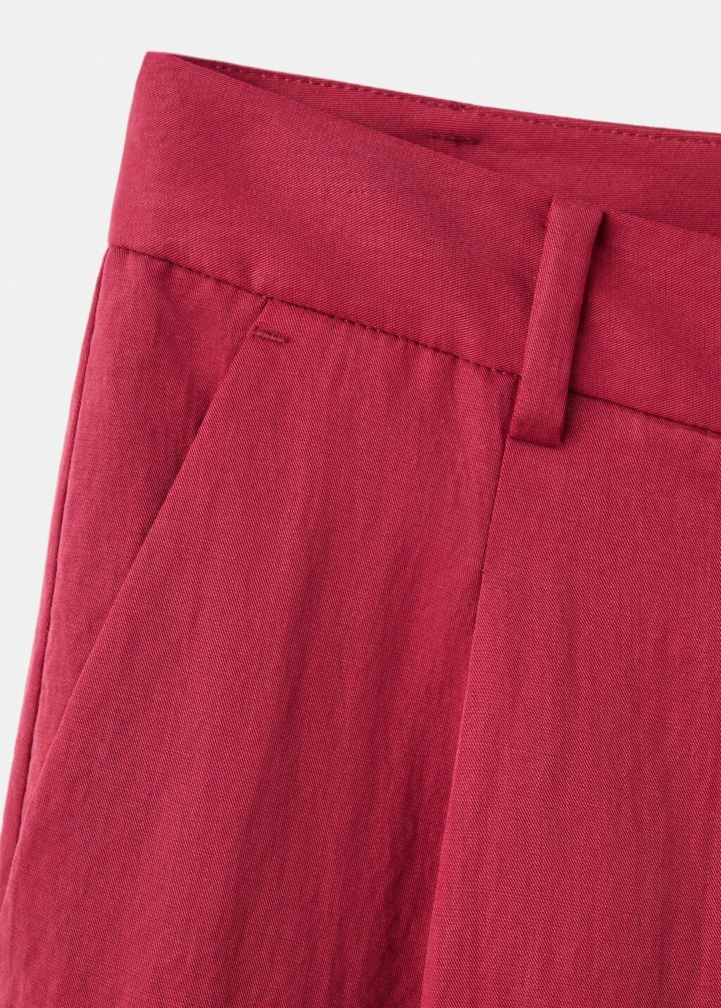 Red Mid-Rise Lyocell Trousers, 0201_70, large image number 1