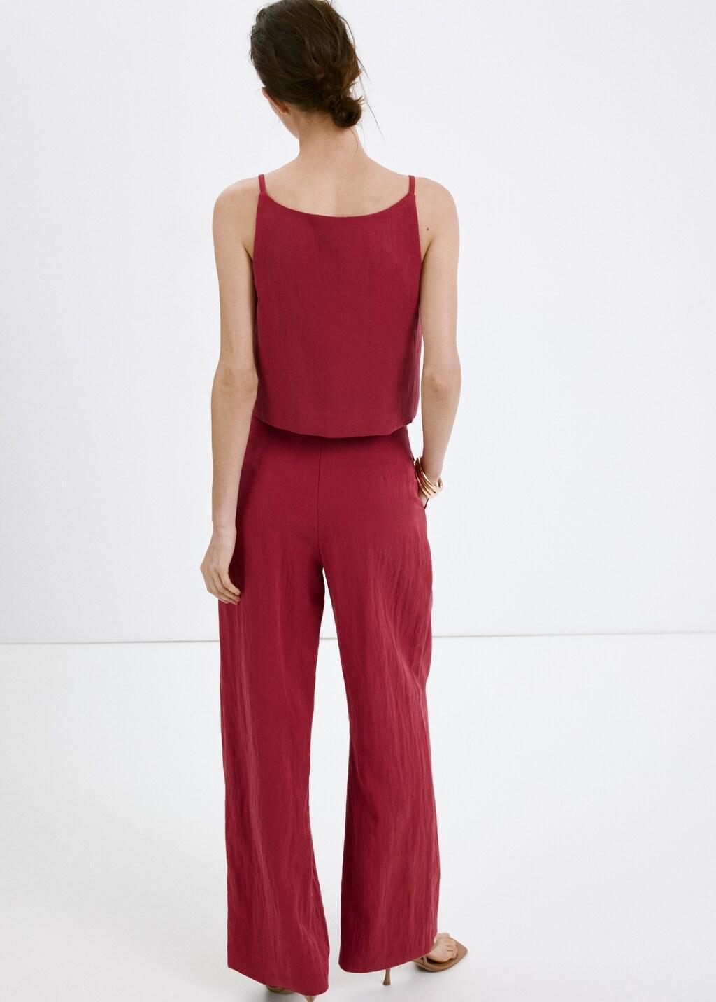 Red Mid-Rise Lyocell Trousers, 0201_70, medium