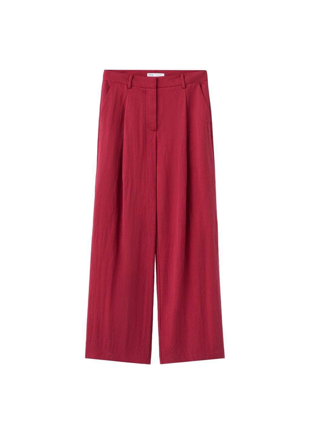 Red Mid-Rise Lyocell Trousers, 0201_70, large image number 7