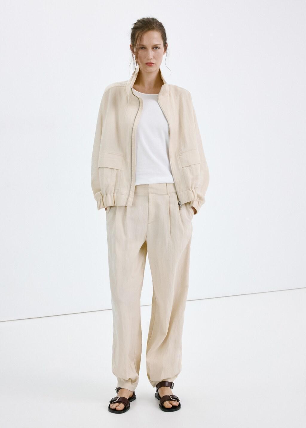 Grey Lt Pastel Lyocell Harem Trousers, Light Pastel Grey, large image number 0