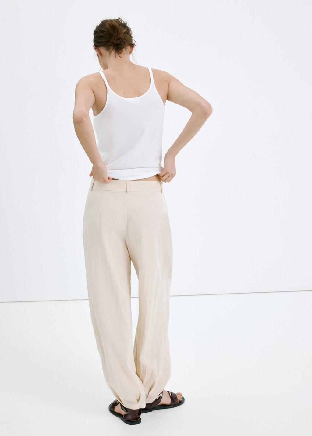 Grey Lt Pastel Lyocell Harem Trousers, Light Pastel Grey, large image number 2