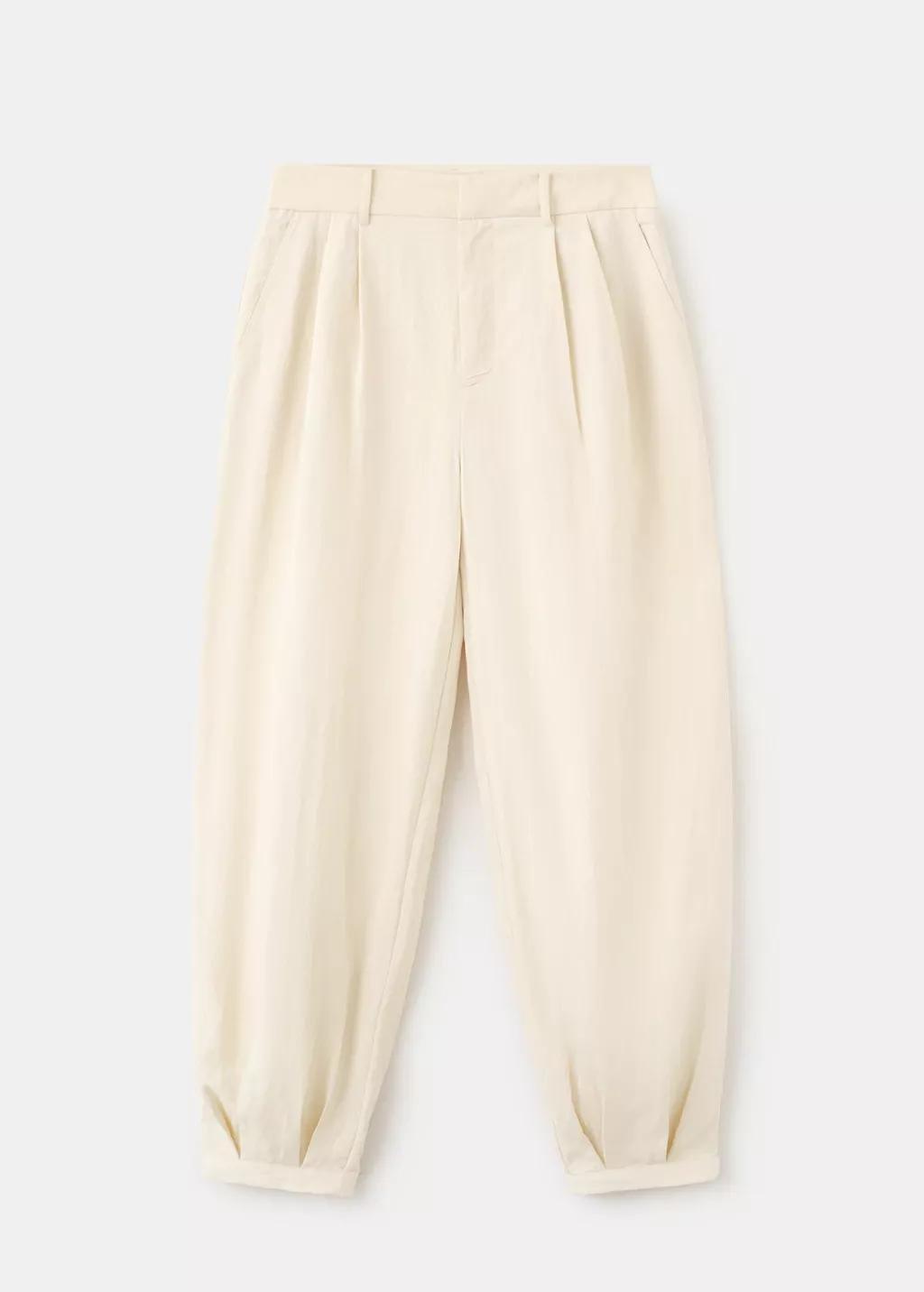 Grey Lt Pastel Lyocell Harem Trousers, Light Pastel Grey, large image number 6