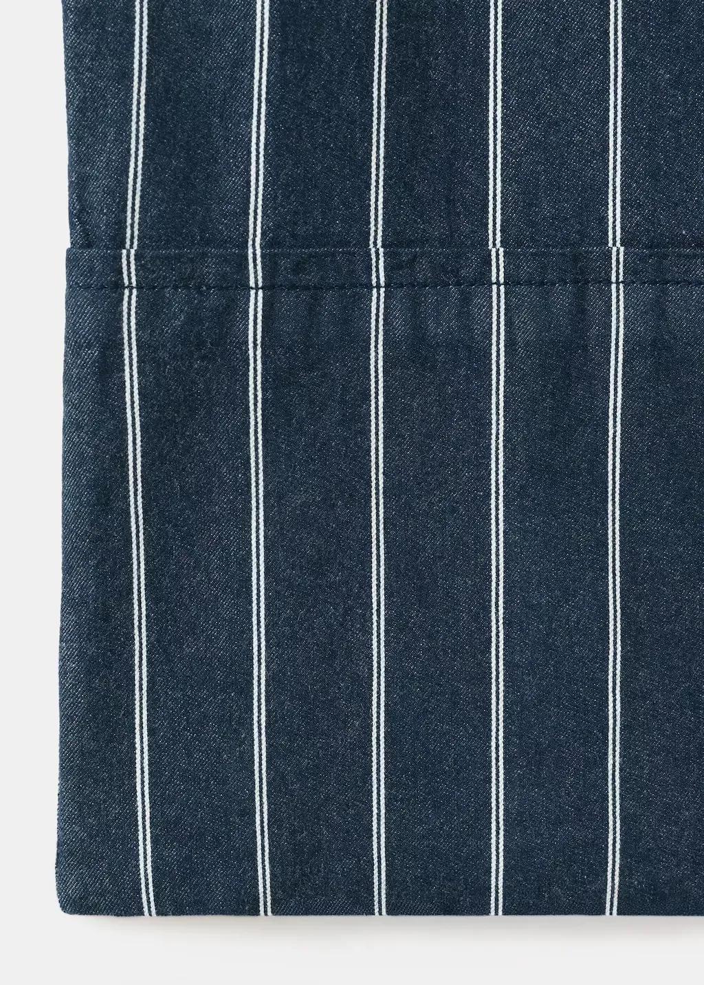 Blue Turn-Up Hem Striped Trousers, Open Blue, large image number 5