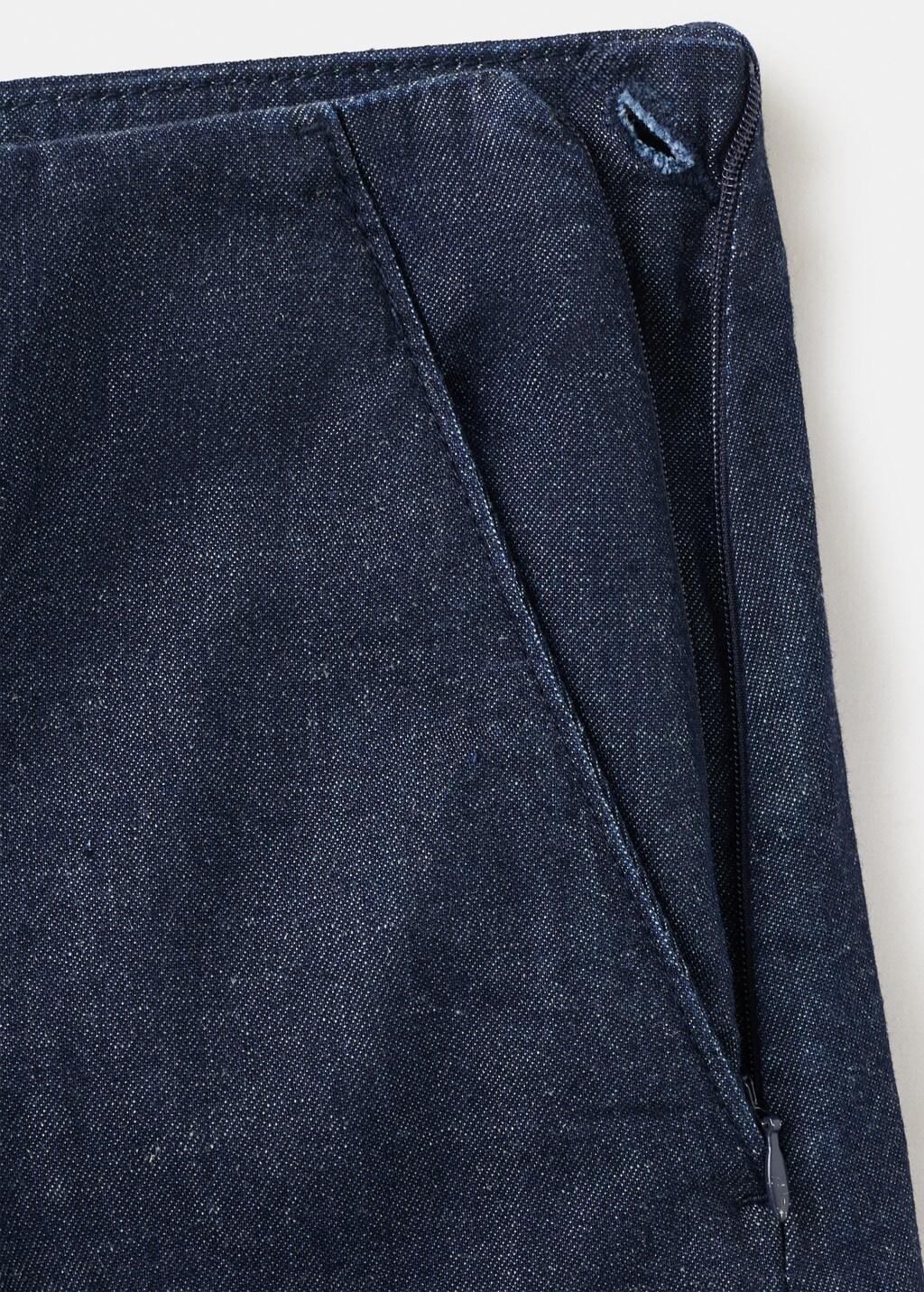 Blue High-Waisted Denim Trousers, 0201_TS, large image number 5