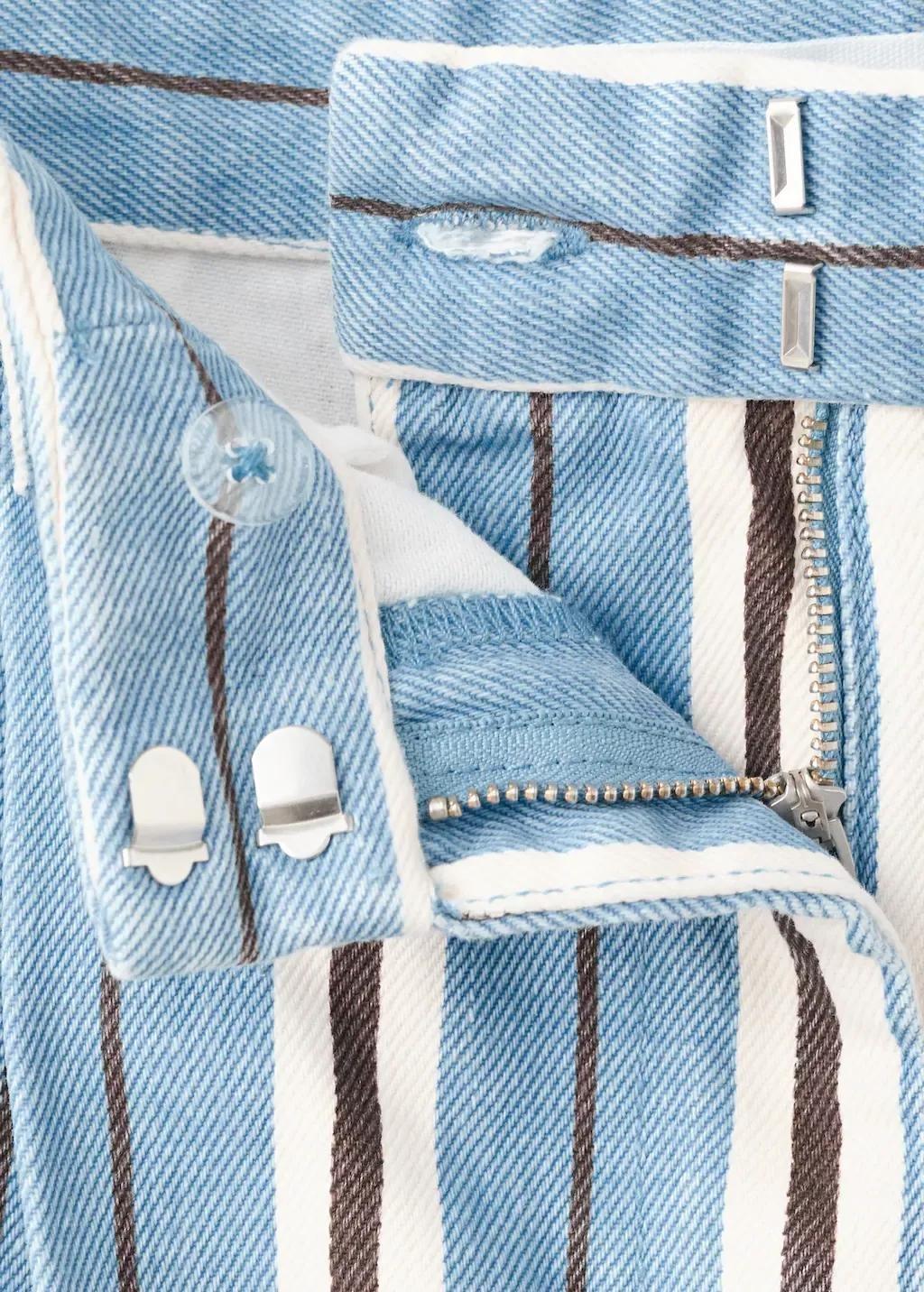 Blue Wide Leg Striped Jeans, Light-Pastel Blue, large image number 1