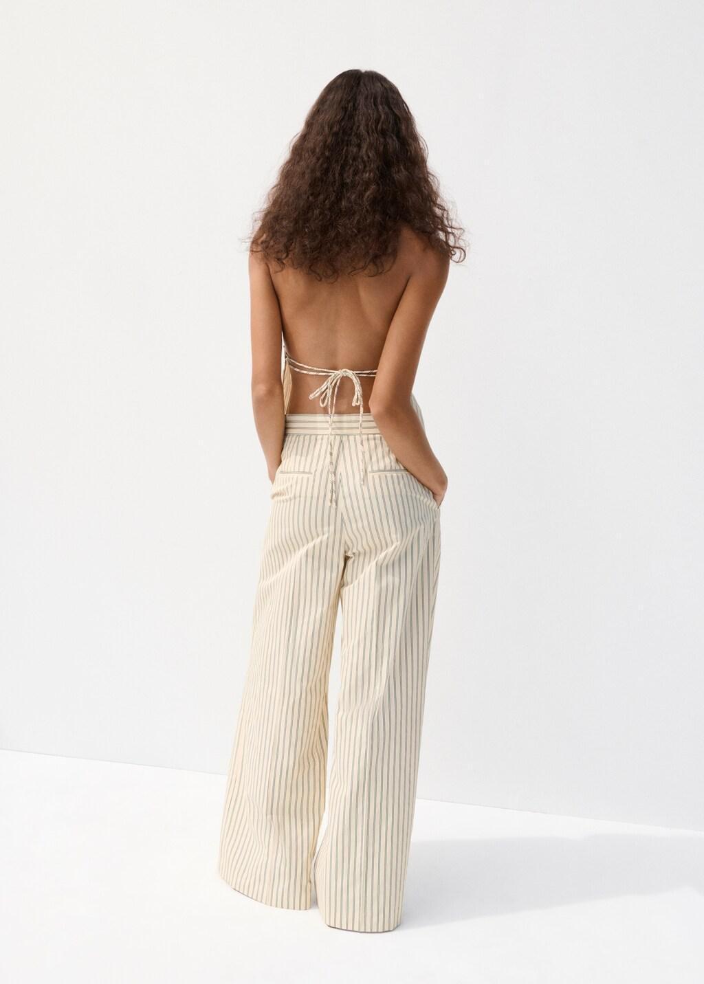 YELLOW Chalk-stripe straight trousers, 0201_12, large image number 2